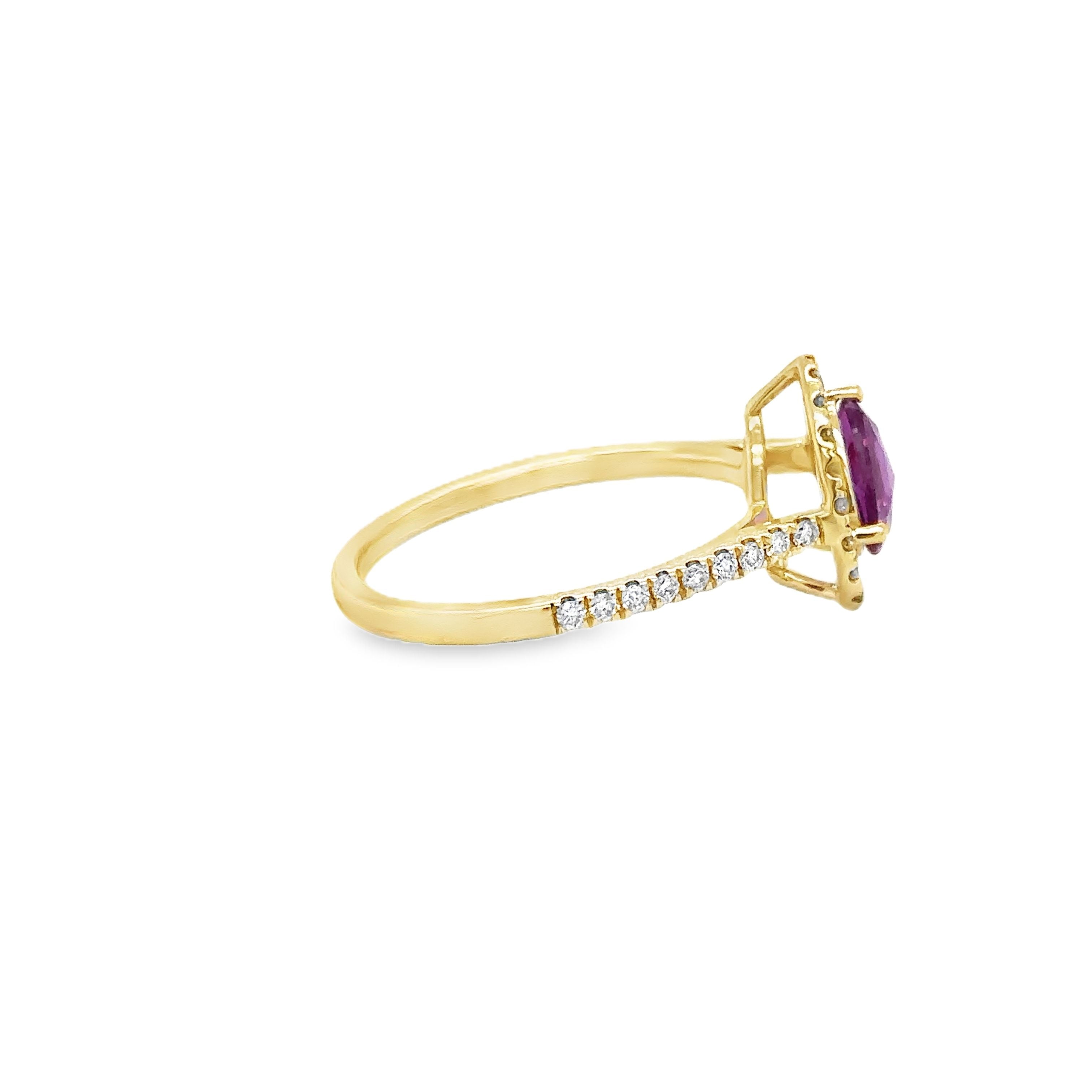 Anillo De Diamantes Y Zafiros Talla Rosa En Oro Amarillo De 14Kt 1.27 Ct.