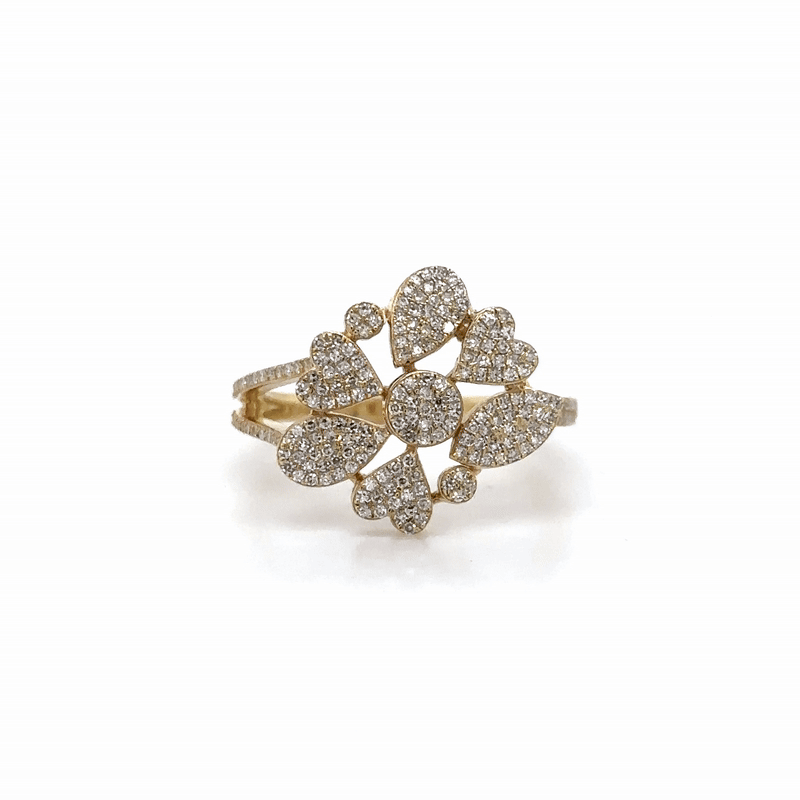 Anillo Con Diamantes De Oro Amarillo De 14K 0.37 Ct.