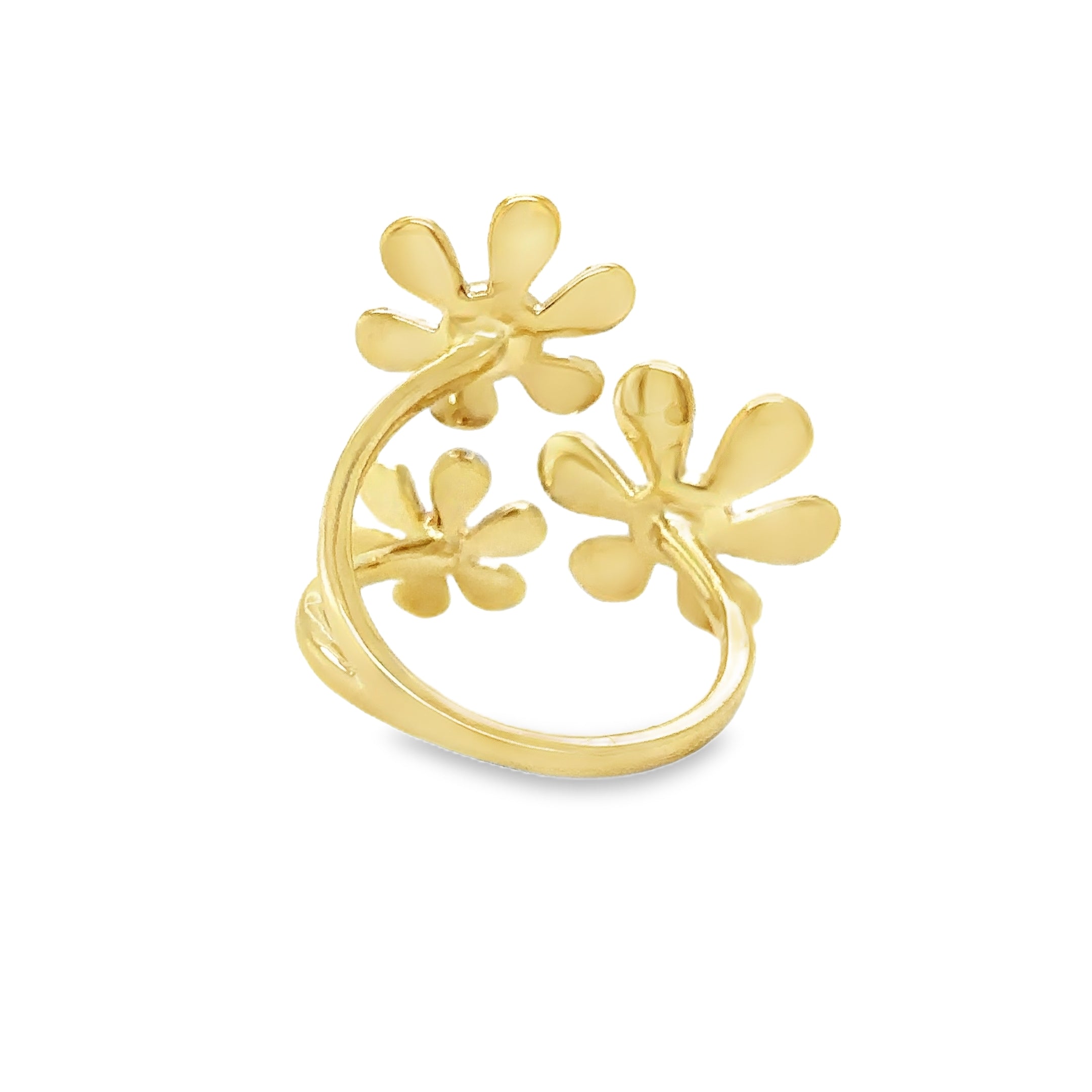 Anillo De Flor De Diamante De Oro Amarillo De 14Kt 0.63 Ct.