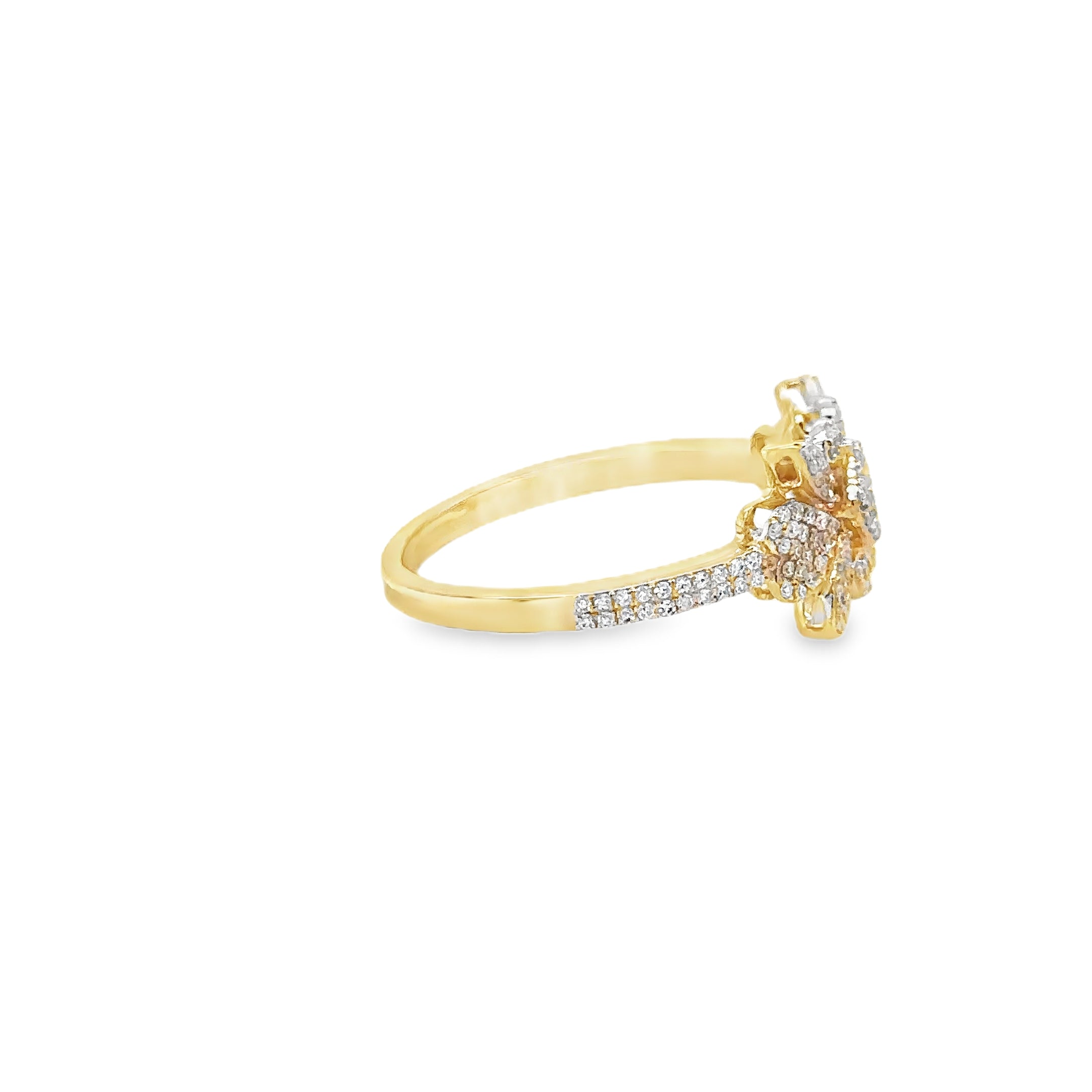 Anillo De Diamantes De Oro Amarillo De 14K 0.26 Ct.