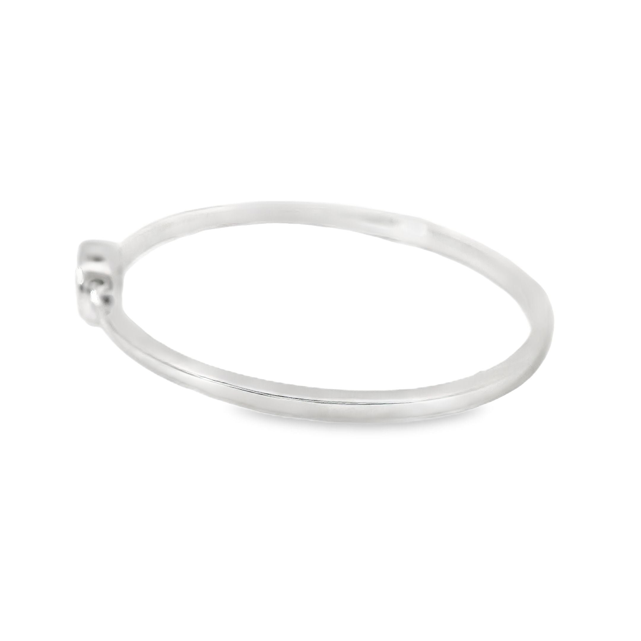 Anillo De Oro Blanco De 14K Y Diamantes 0.05 Ct.