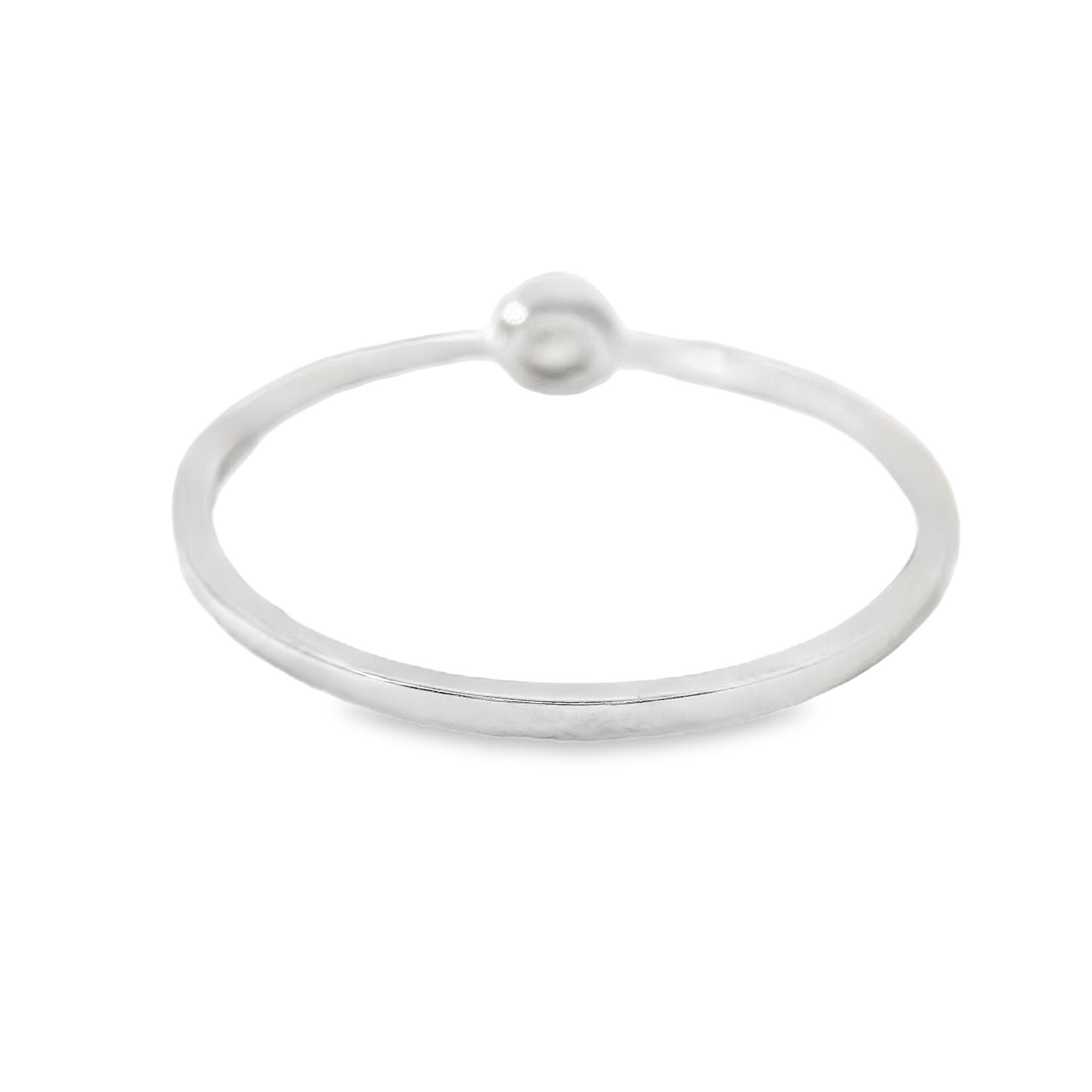 Anillo De Oro Blanco De 14K Y Diamantes 0.05 Ct.