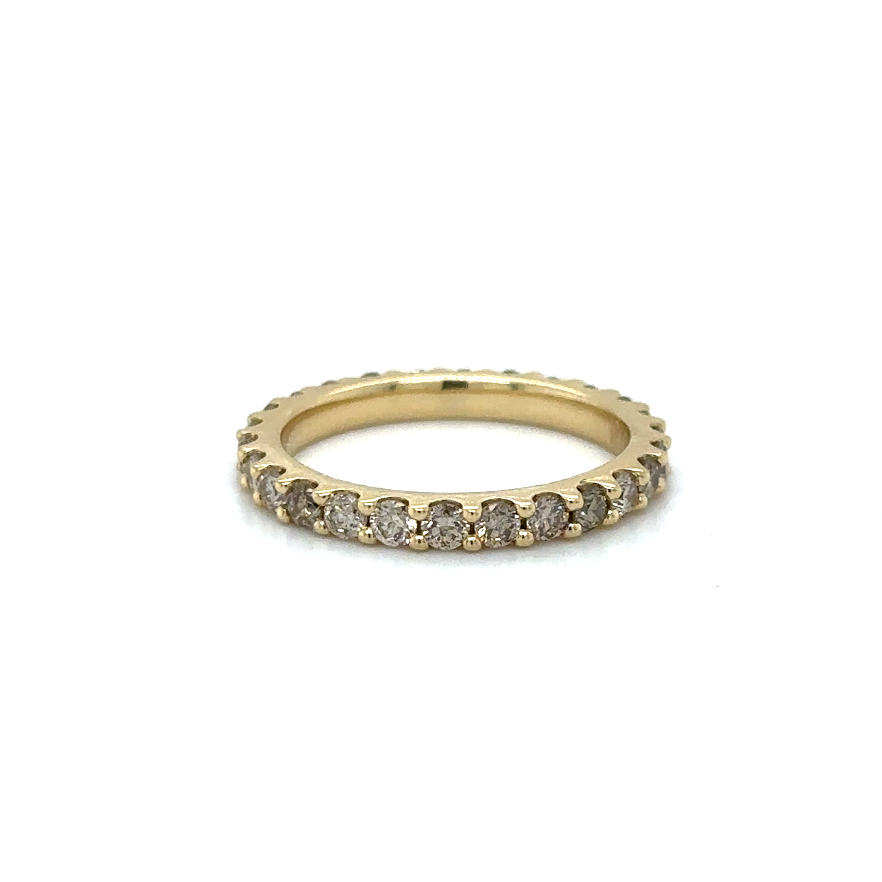 Banda De Eternidad De Diamantes Champán De Oro Amarillo De 14K 1.48 Ct.