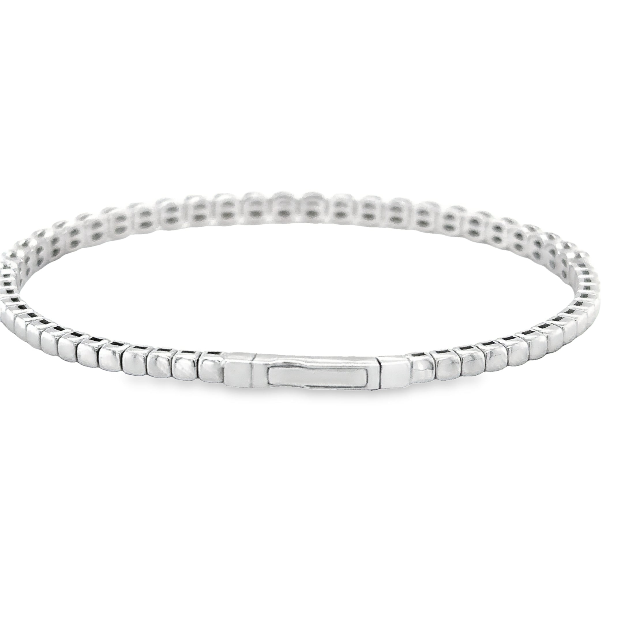 Brazalete Flexible De Diamantes De Oro Blanco De 14 Kt 4.56 Ct.