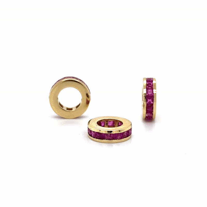 Colgante Redondo Rubí Oro Amarillo De 14Kt 0.68 Ct.