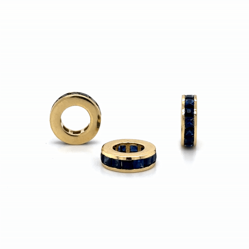 Colgante Redondo De Zafiro De Oro Amarillo De 14Kt 0.67 Ct.
