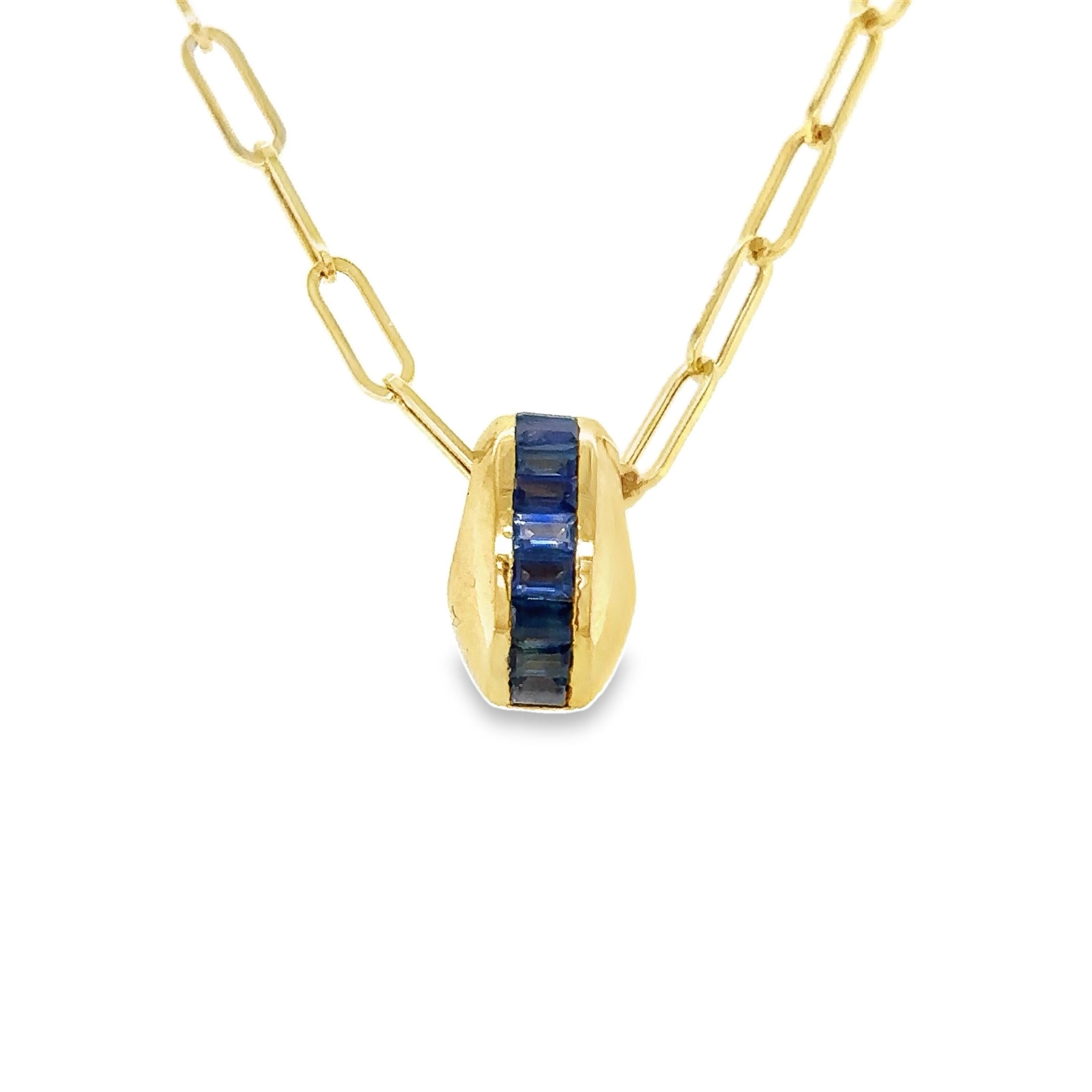 Colgante De Zafiro Oro Amarillo De 14Kt 0.82 Ct.