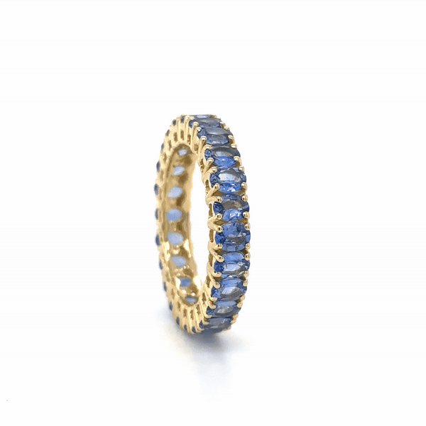 Anillo De Zafiro De Oro Amarillo De 18 Kt 4.78 Ct.