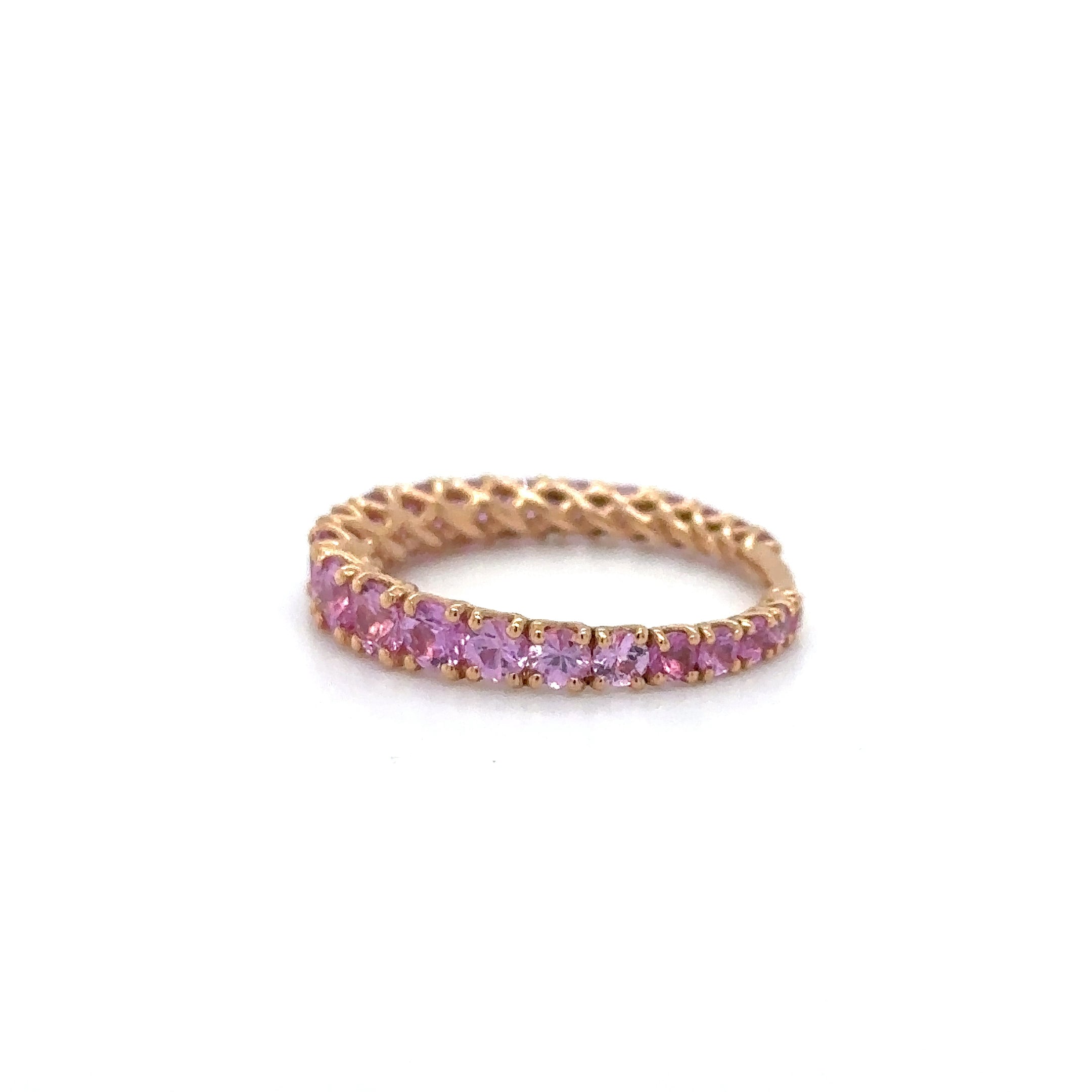Anillo De Oro Rosa De 18 Quilates De Zafiro Rosa 2.32 Ct.