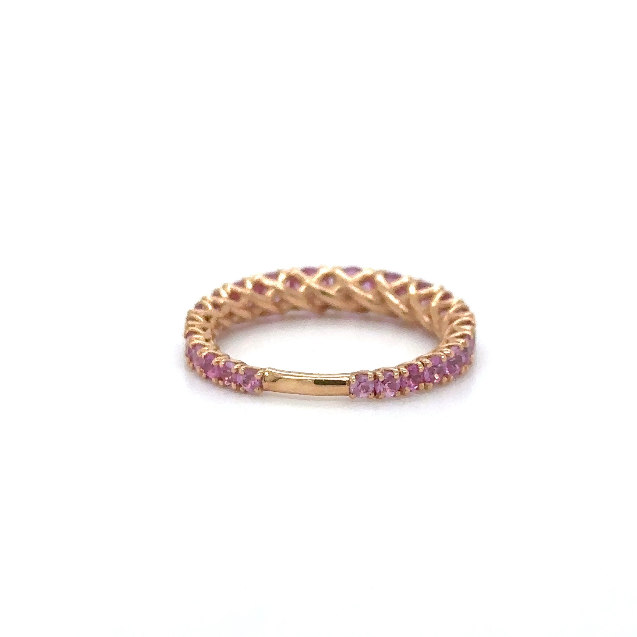 Anillo De Oro Rosa De 18 Quilates De Zafiro Rosa 2.32 Ct.