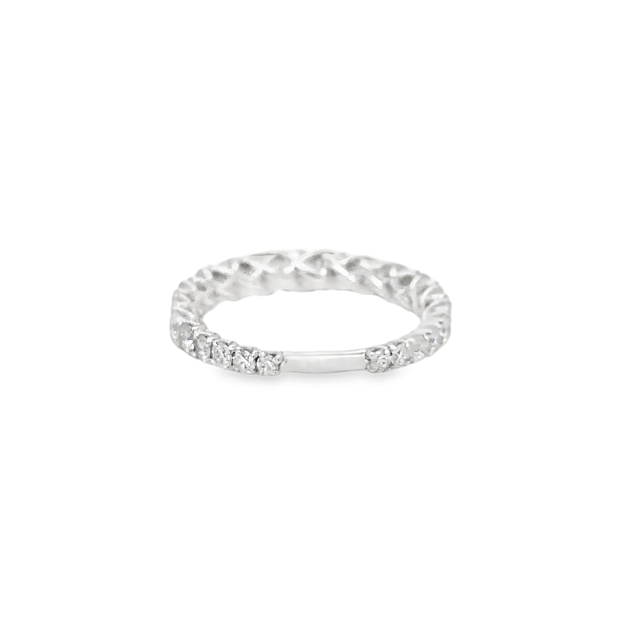 Anillo De Diamantes De Oro Blanco De 18