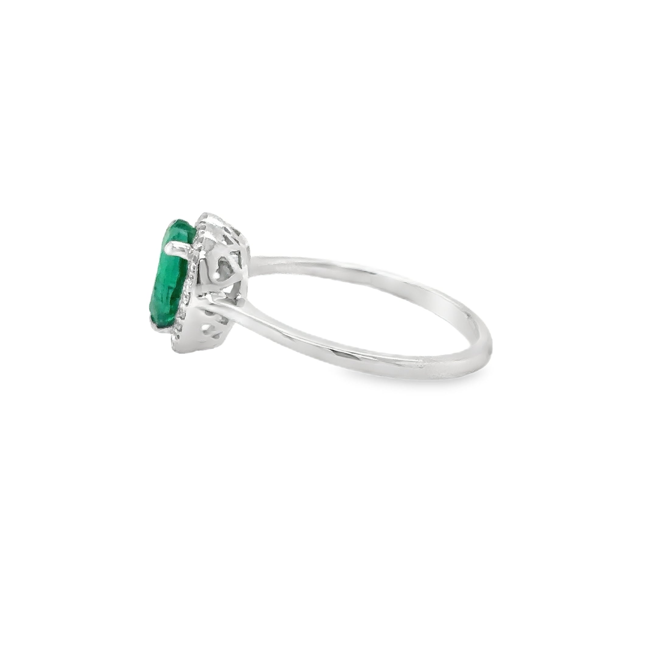 Anillo De Diamantes En Forma De Corazón En Forma De Corazón De Oro Blanco De 18 Kt 1.32 Ct.