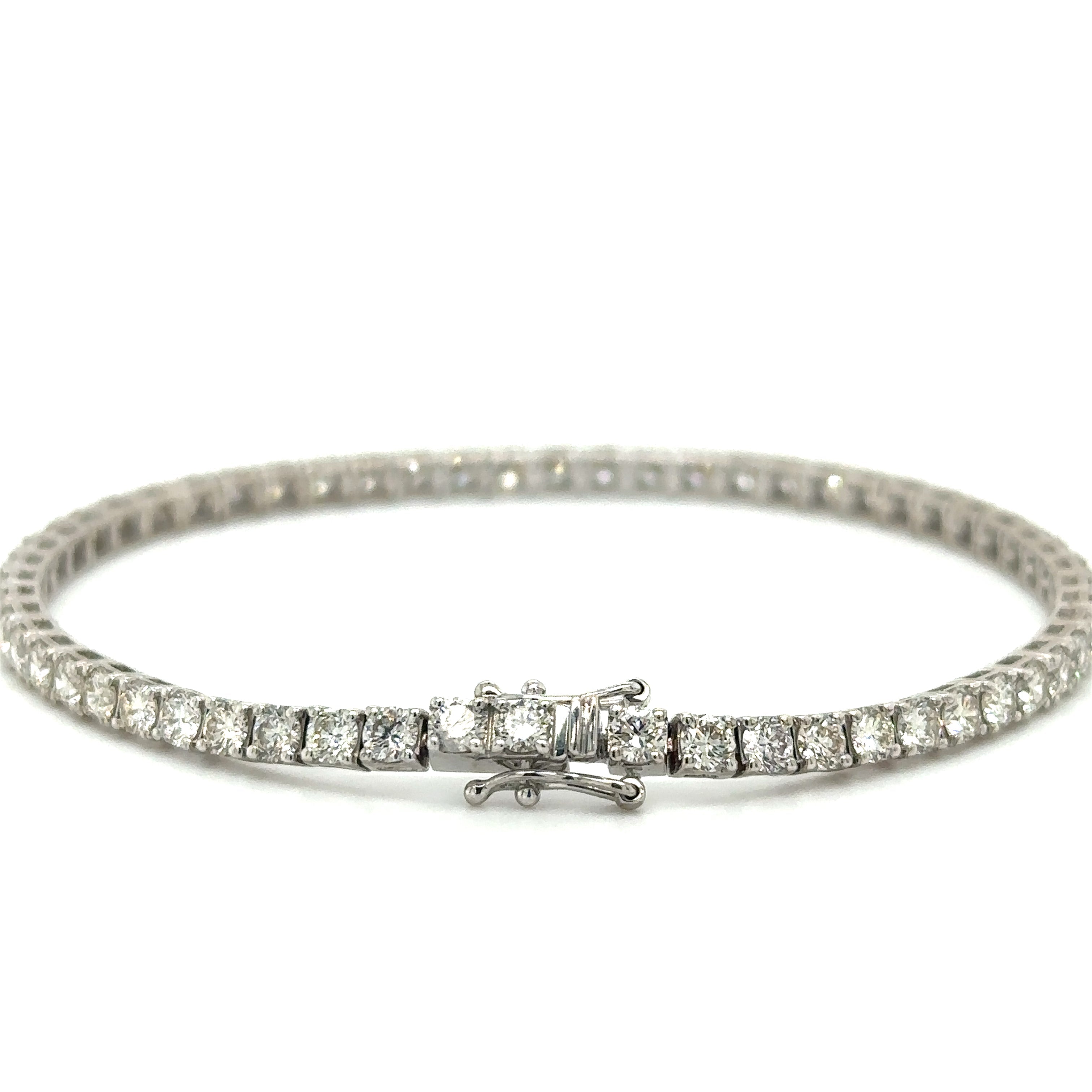 Pulsera De Tenis De Diamantes De 14K 4 Puntas 5.3 Ct.