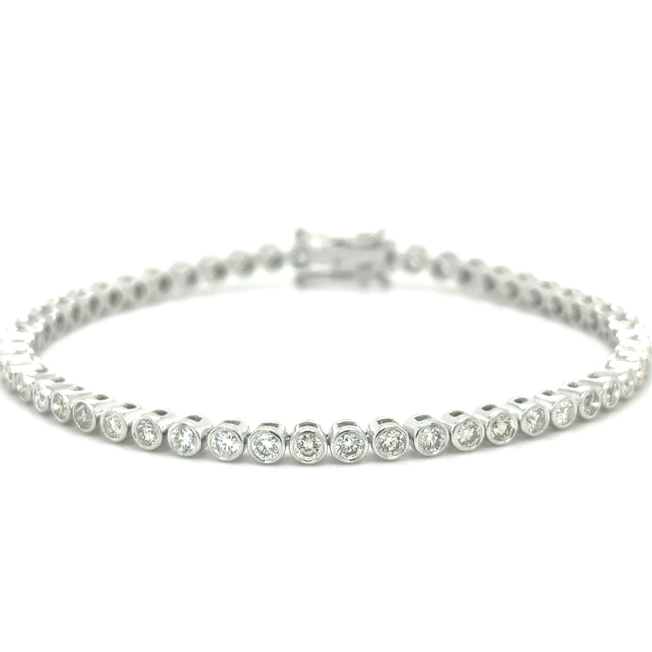 Pulsera Tennis de Diamante 3.05 CT. en Oro Blanco de 14K