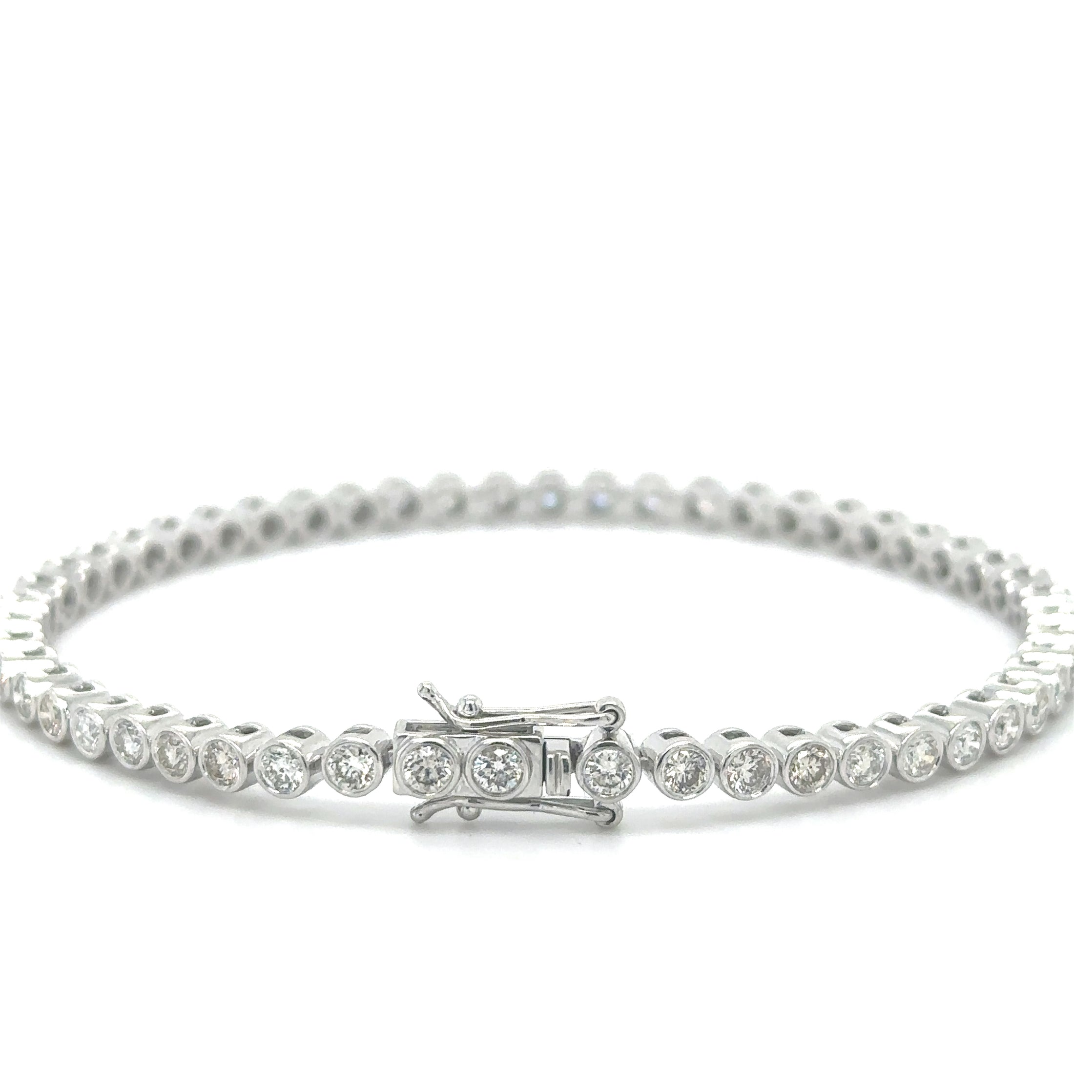 Pulsera Tennis de Diamante 3.05 CT. en Oro Blanco de 14K