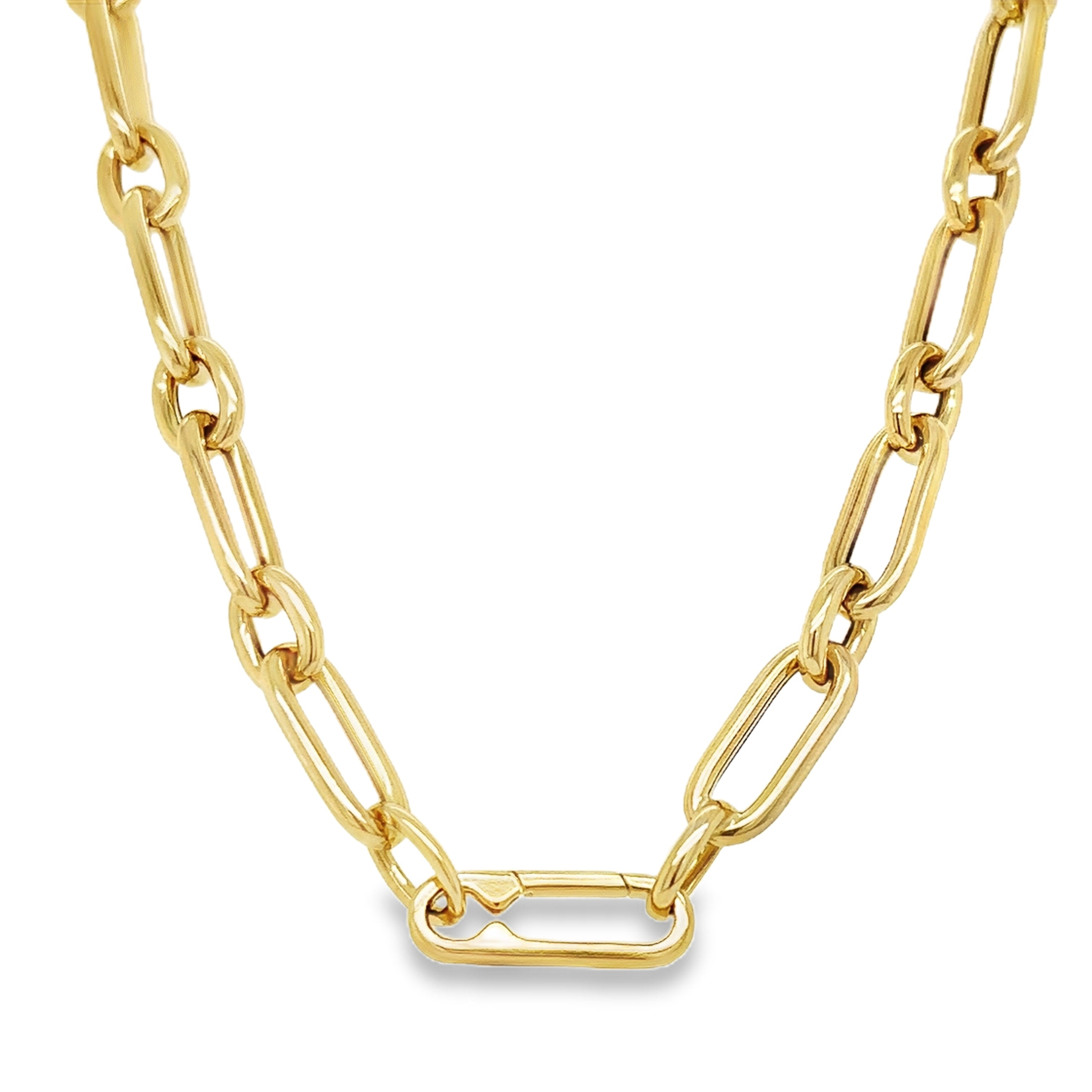 Collar De Paperclip De Oro Amarillo De 14Kt 17.50 G