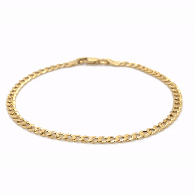 Pulsera Cubana De Oro Amarillo De 14Kt 7.5"