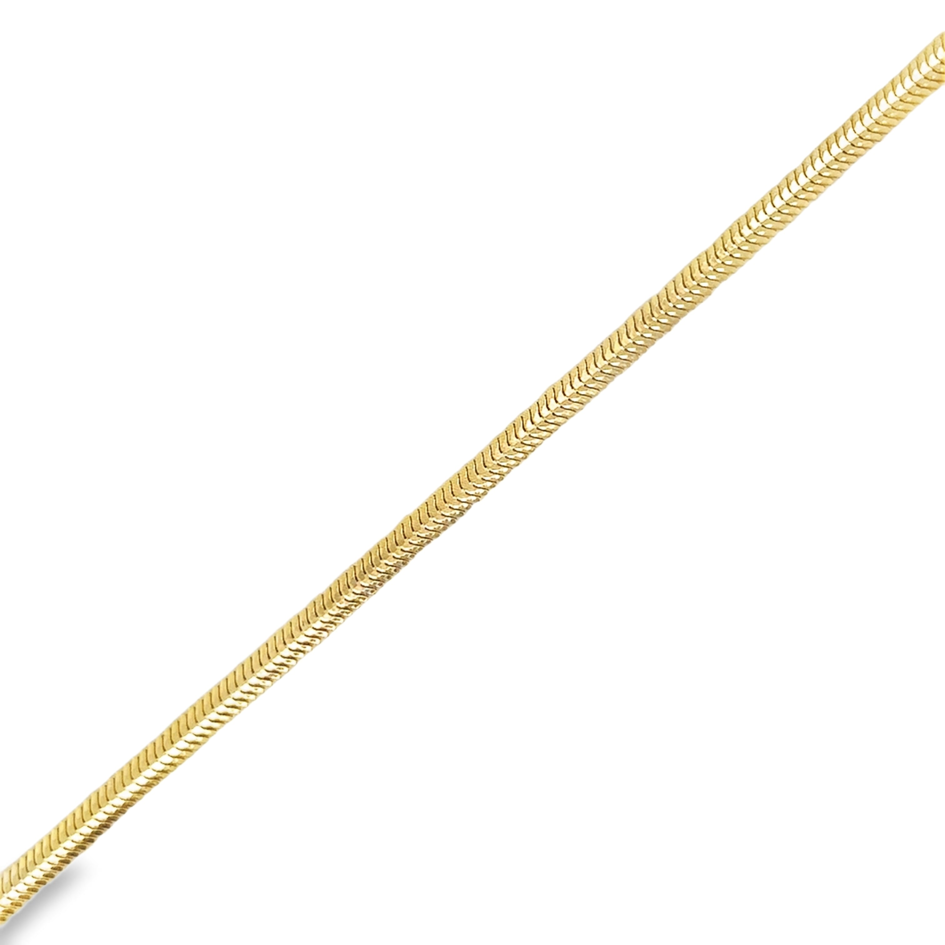Pulsera De Serpiente Plana De Oro Amarillo De 14Kt 7" 2.40 G