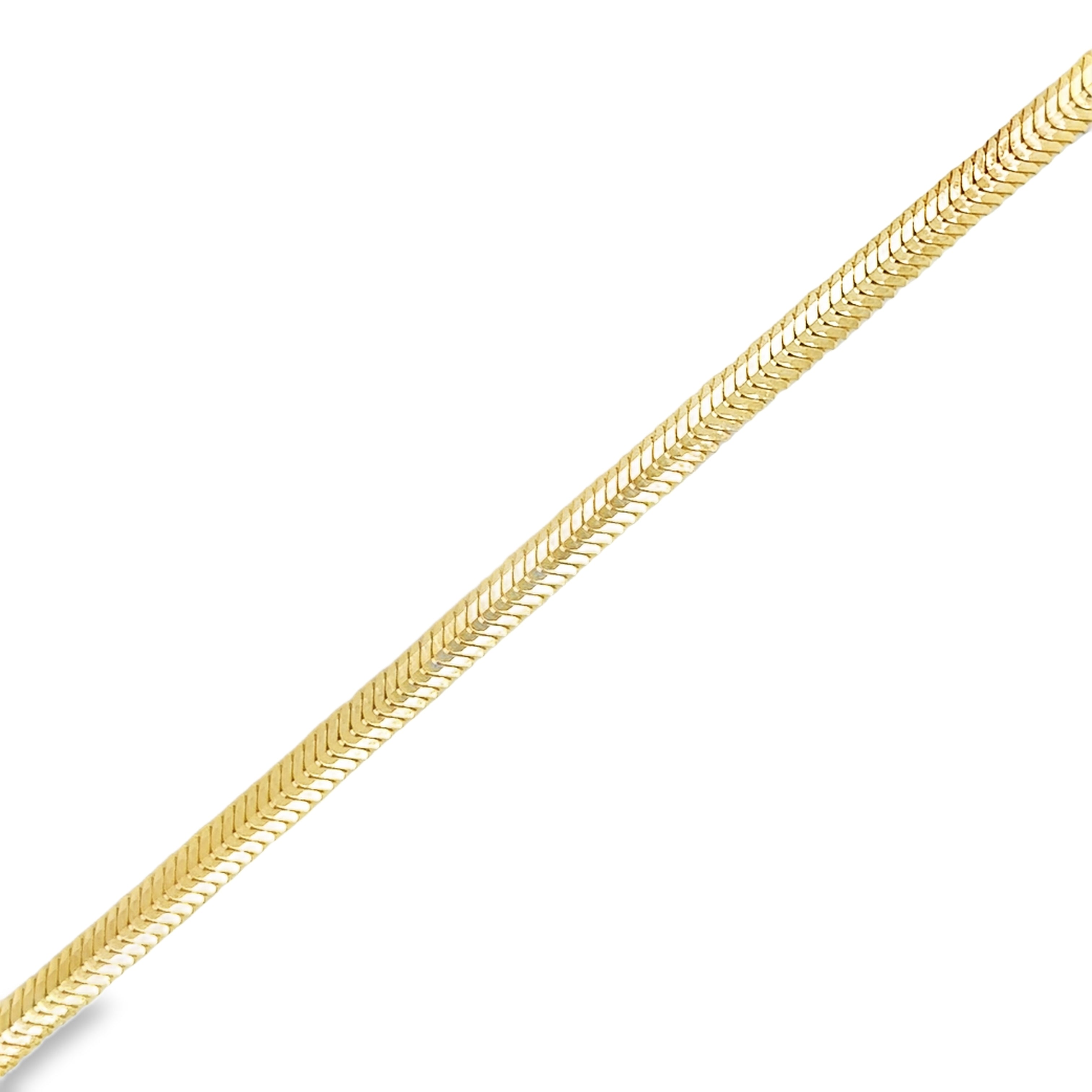 Pulsera De Serpiente Plana De Oro Amarillo De 14Kt 4.00 G