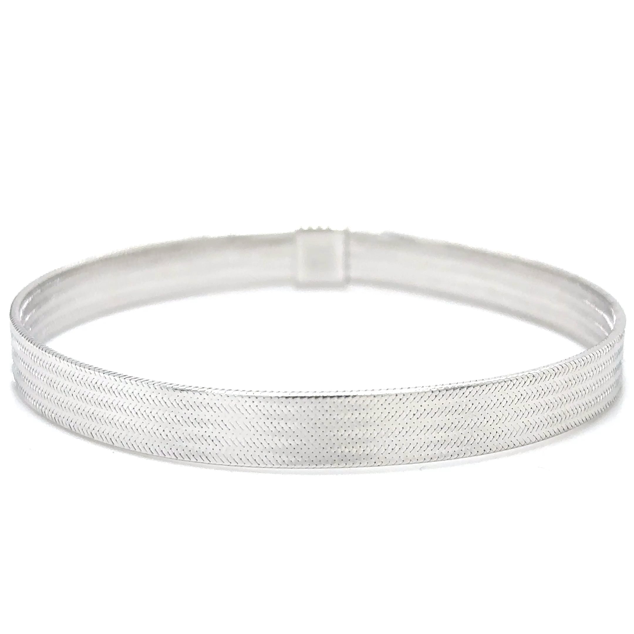 Brazalete Elástico De Oro Blanco De 14K 1.80 G