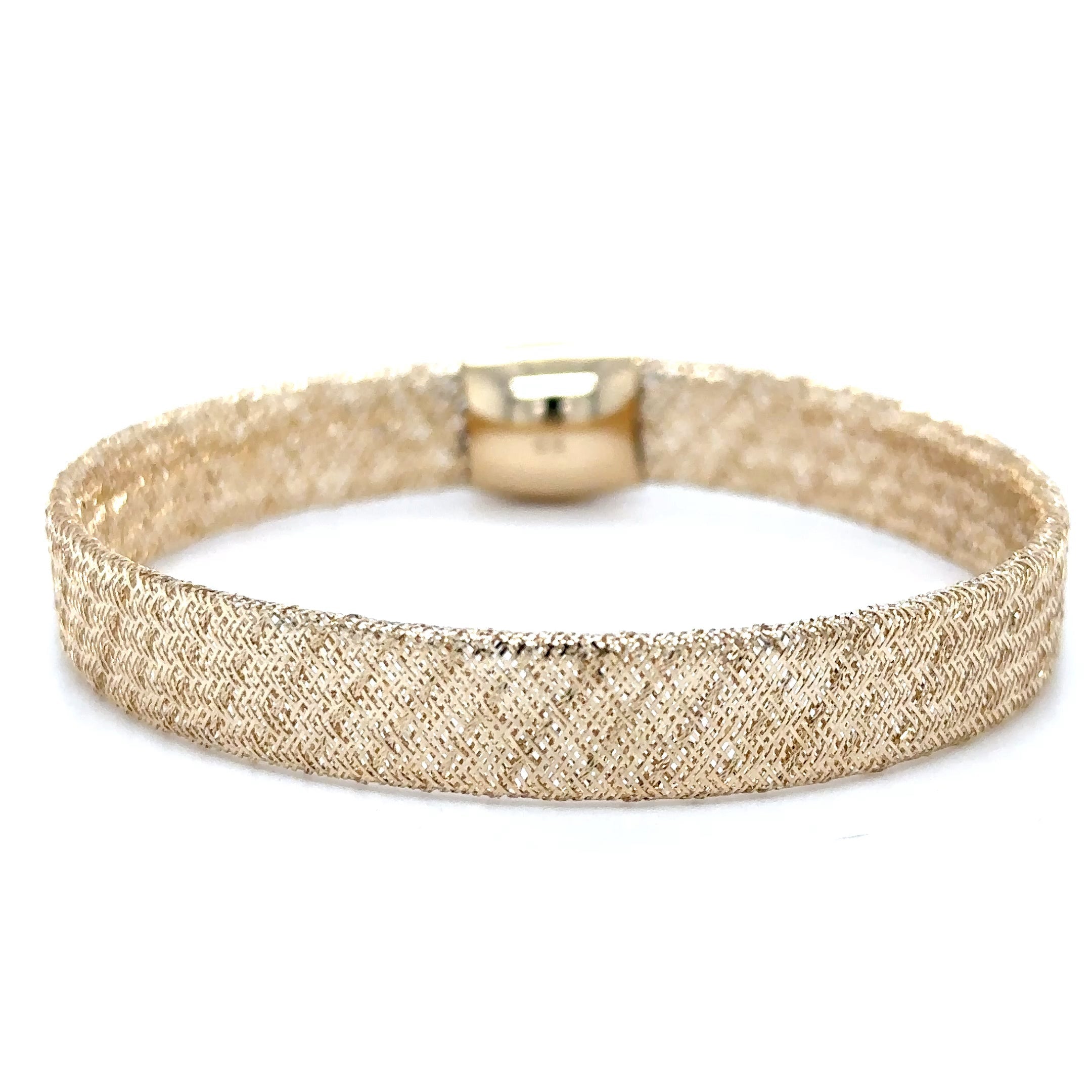 Brazalete Elástico Oro Amarillo De 14K 3.15 G