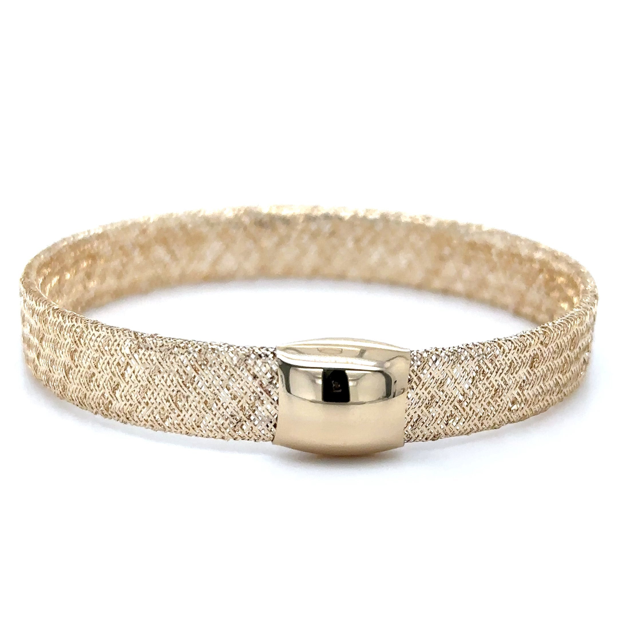 Brazalete Elástico Oro Amarillo De 14K 3.15 G