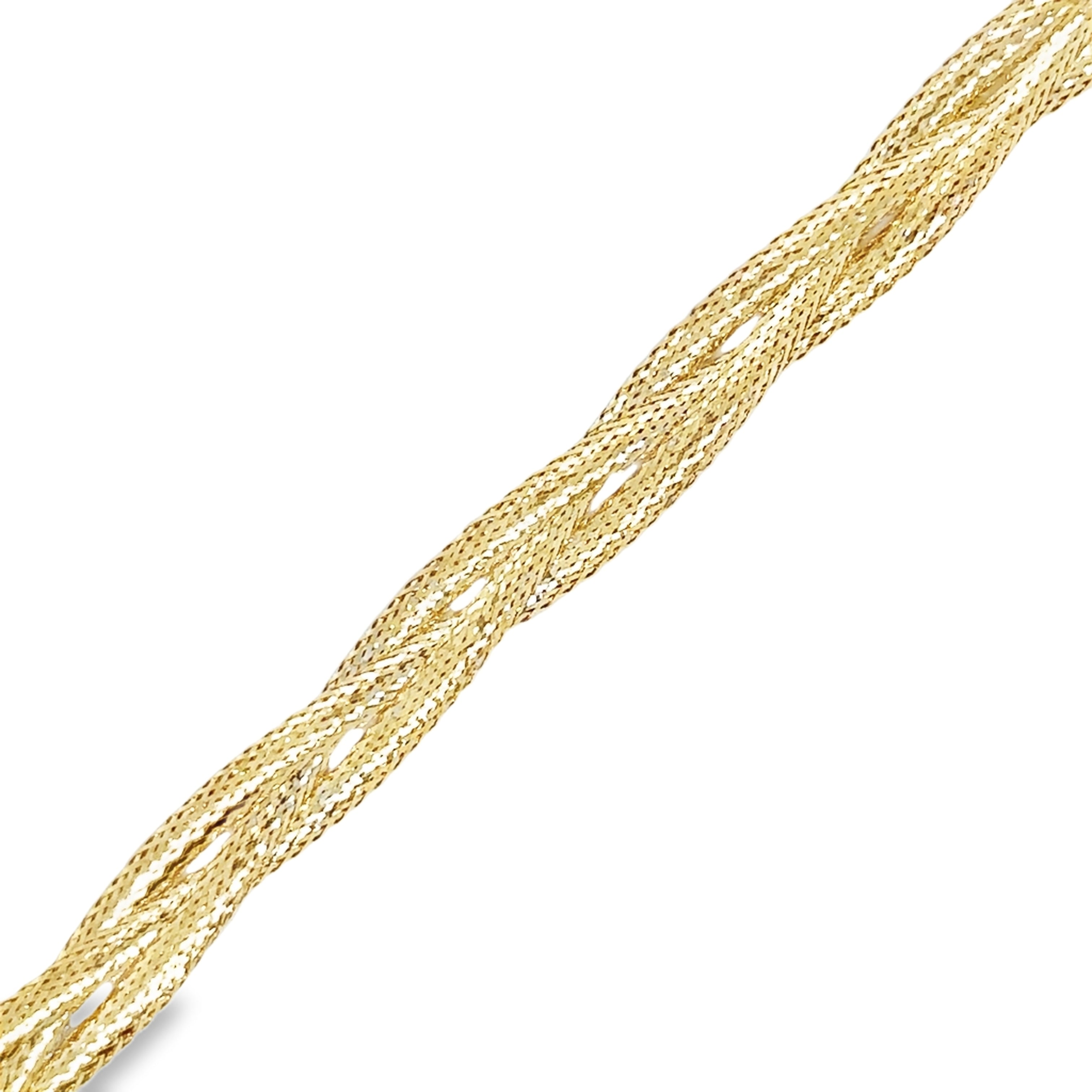 Pulsera Trenzada Elástica De Oro Amarillo De 14Kt 1.80 G