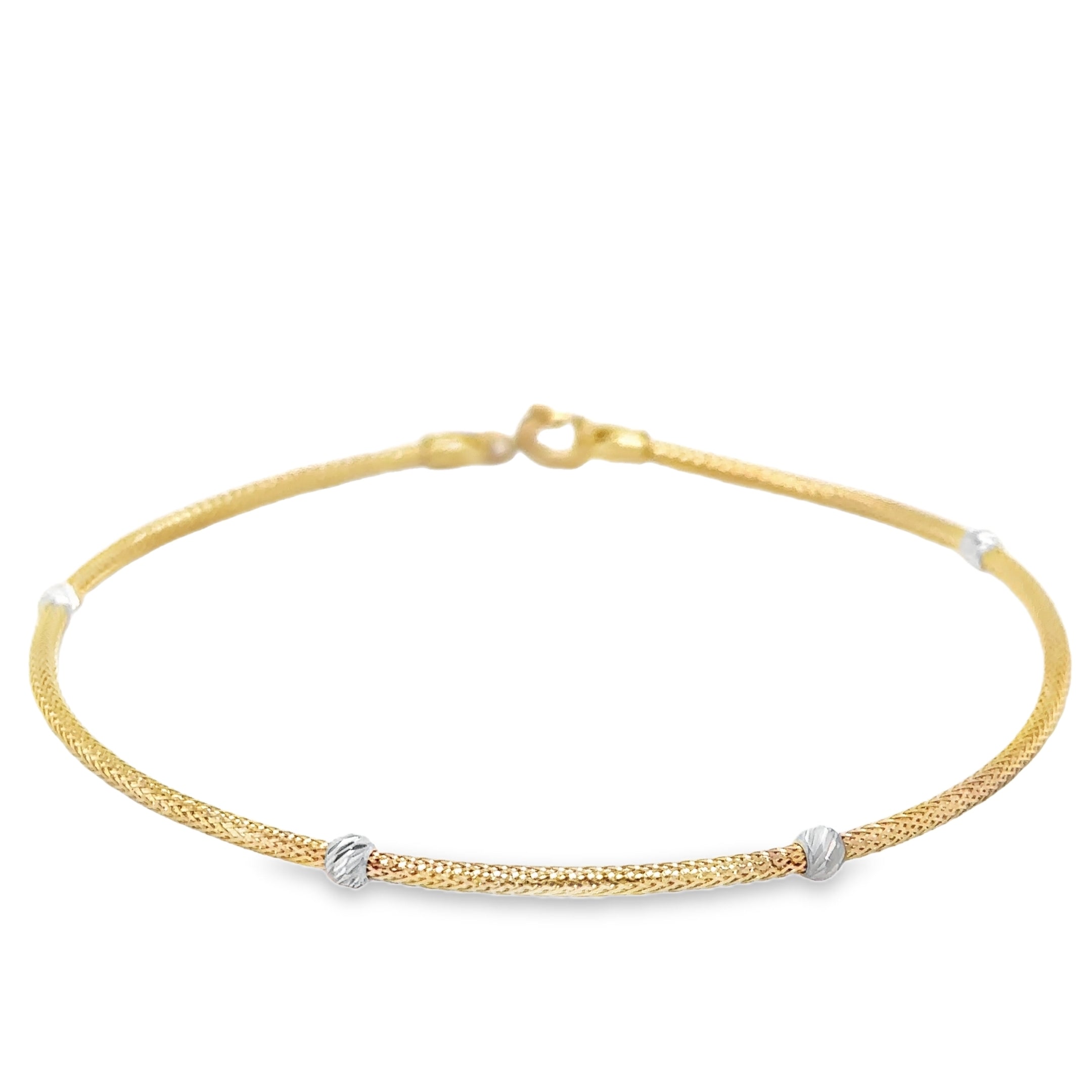Pulsera Elástica De Oro Amarillo De 14Kt 1.15 G