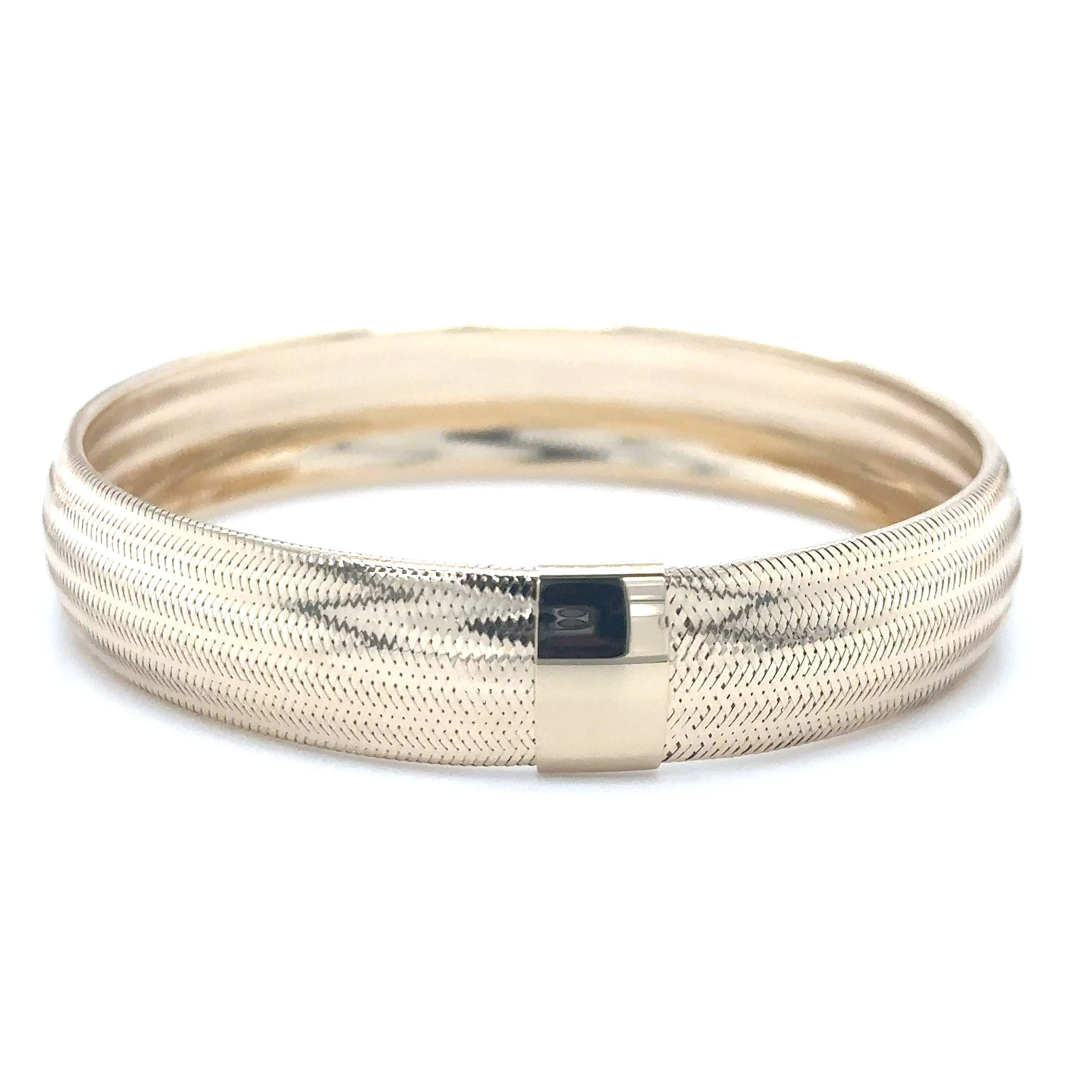 Brazalete Elástico De Oro Amarillo De 14K 3.15 G