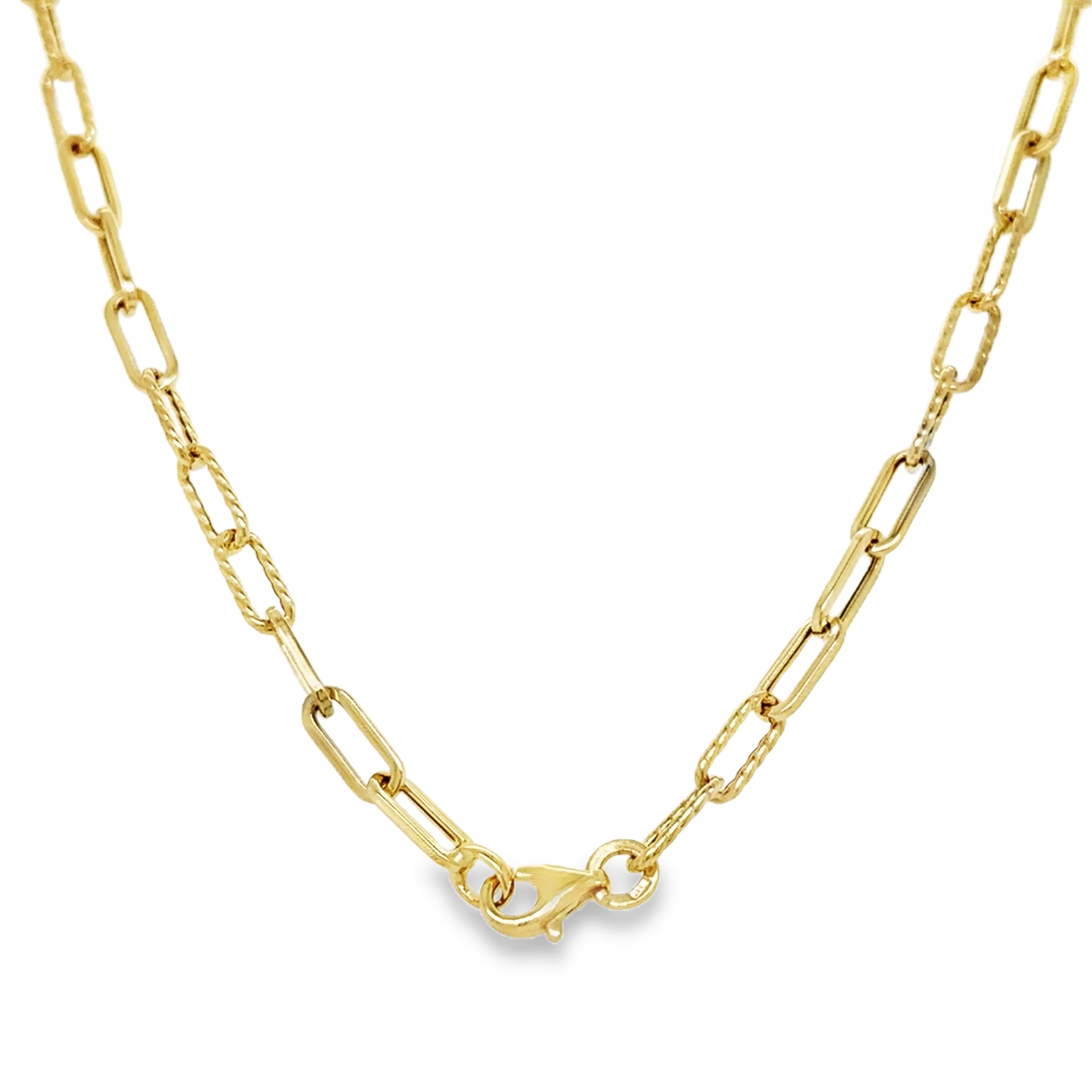 Collar De Paperclip De Oro Amarillo De 14Kt 5.65 G