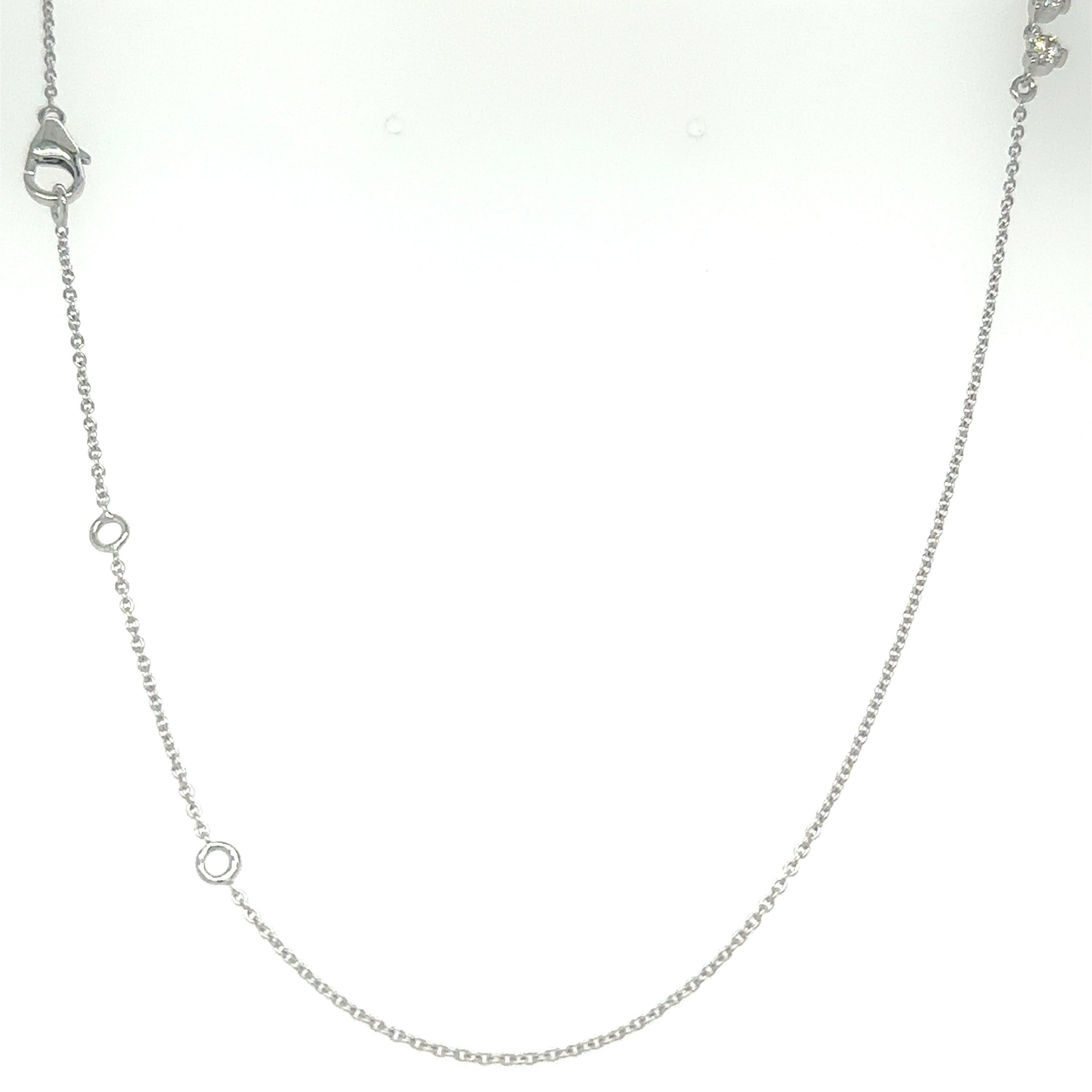 Collar De Oro Blanco De 14 Quilates Con Diamantes 2.06 Ct.