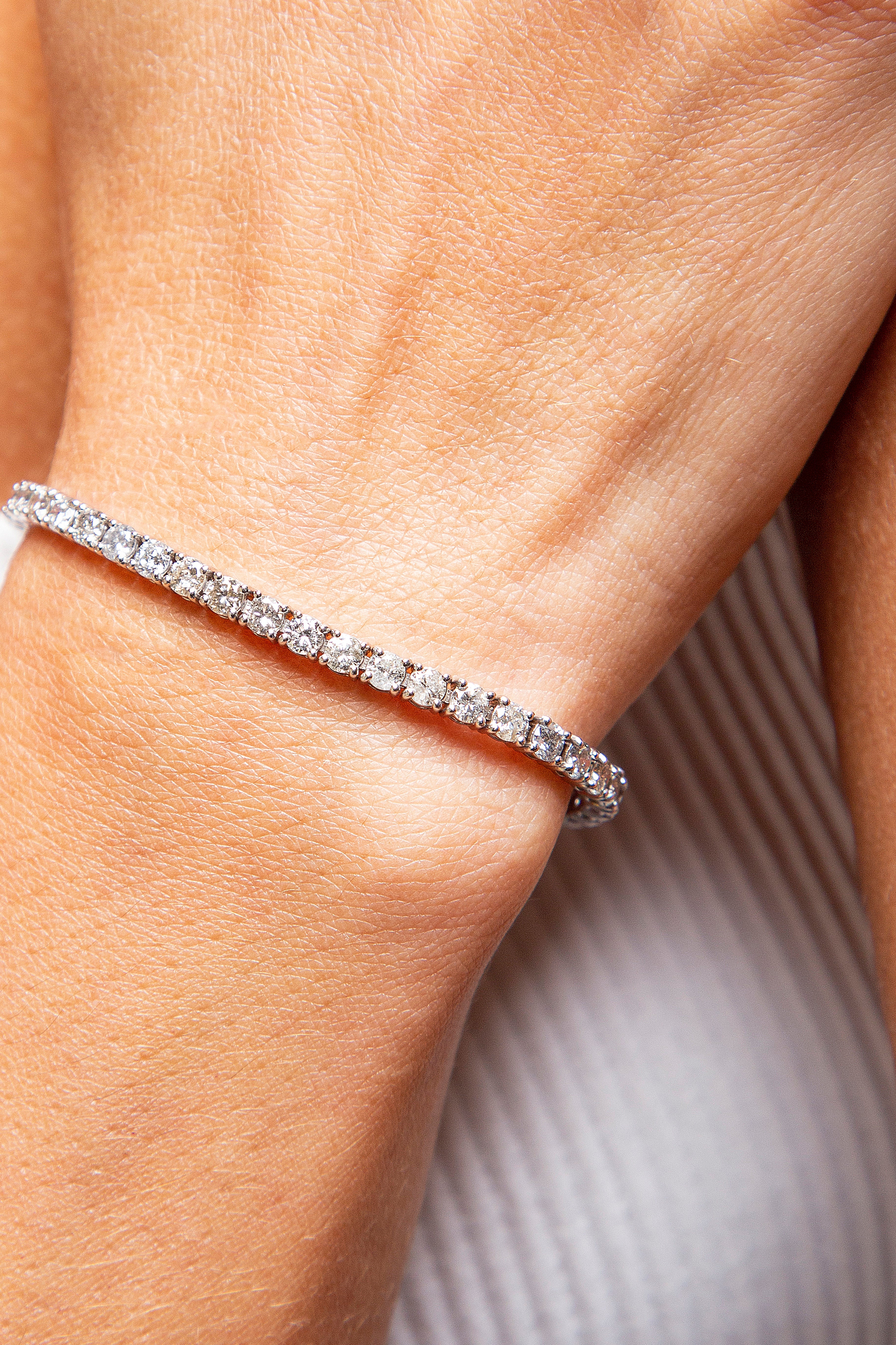 Pulsera Tennis Diamante Oro Blanco 14K 5.5 ct.