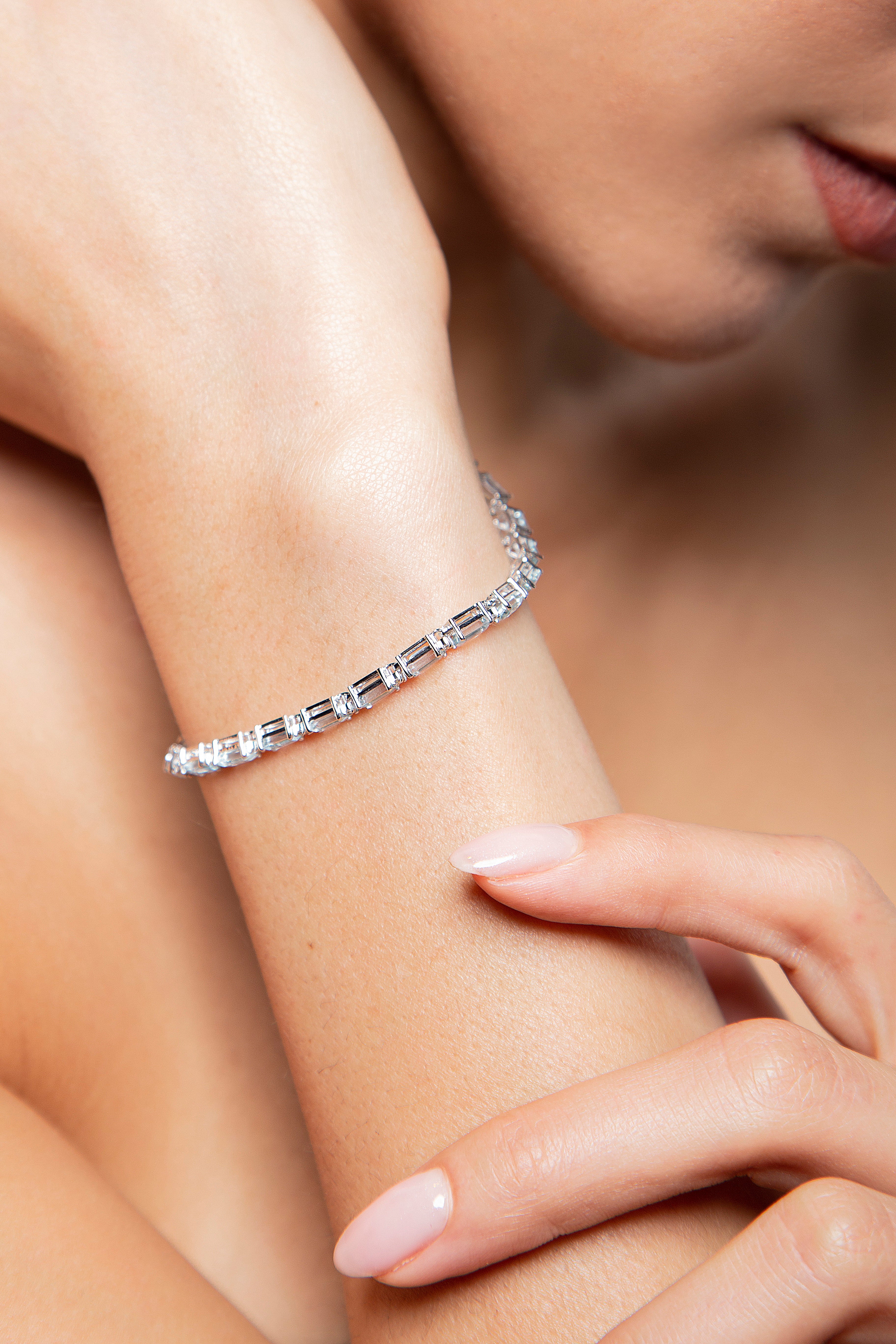 Pulsera Multi Shape Diamante Aguamarina Oro Blanco 14K 7.41 ct.