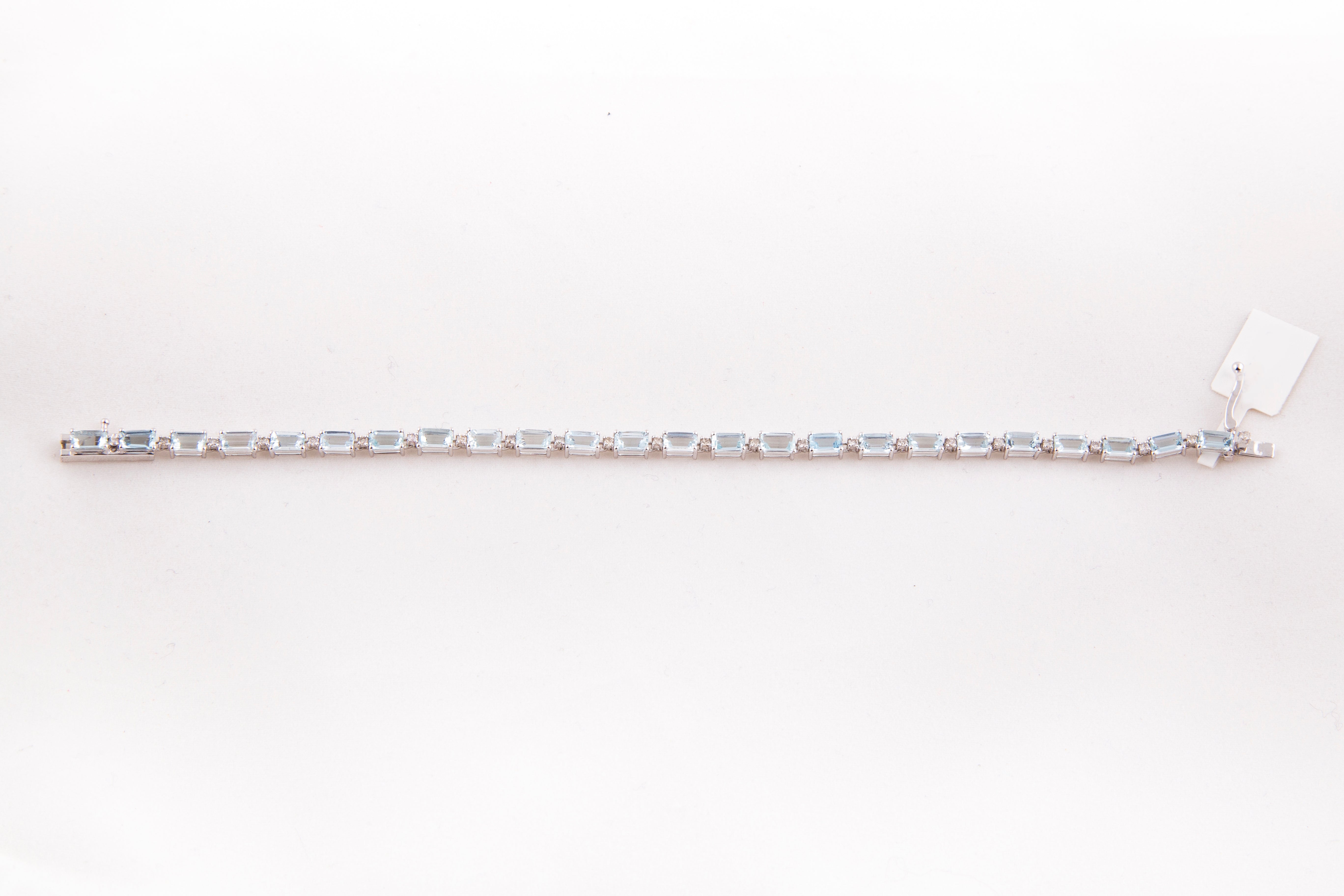 Pulsera Multi Shape Diamante Aguamarina Oro Blanco 14K 7.41 ct.