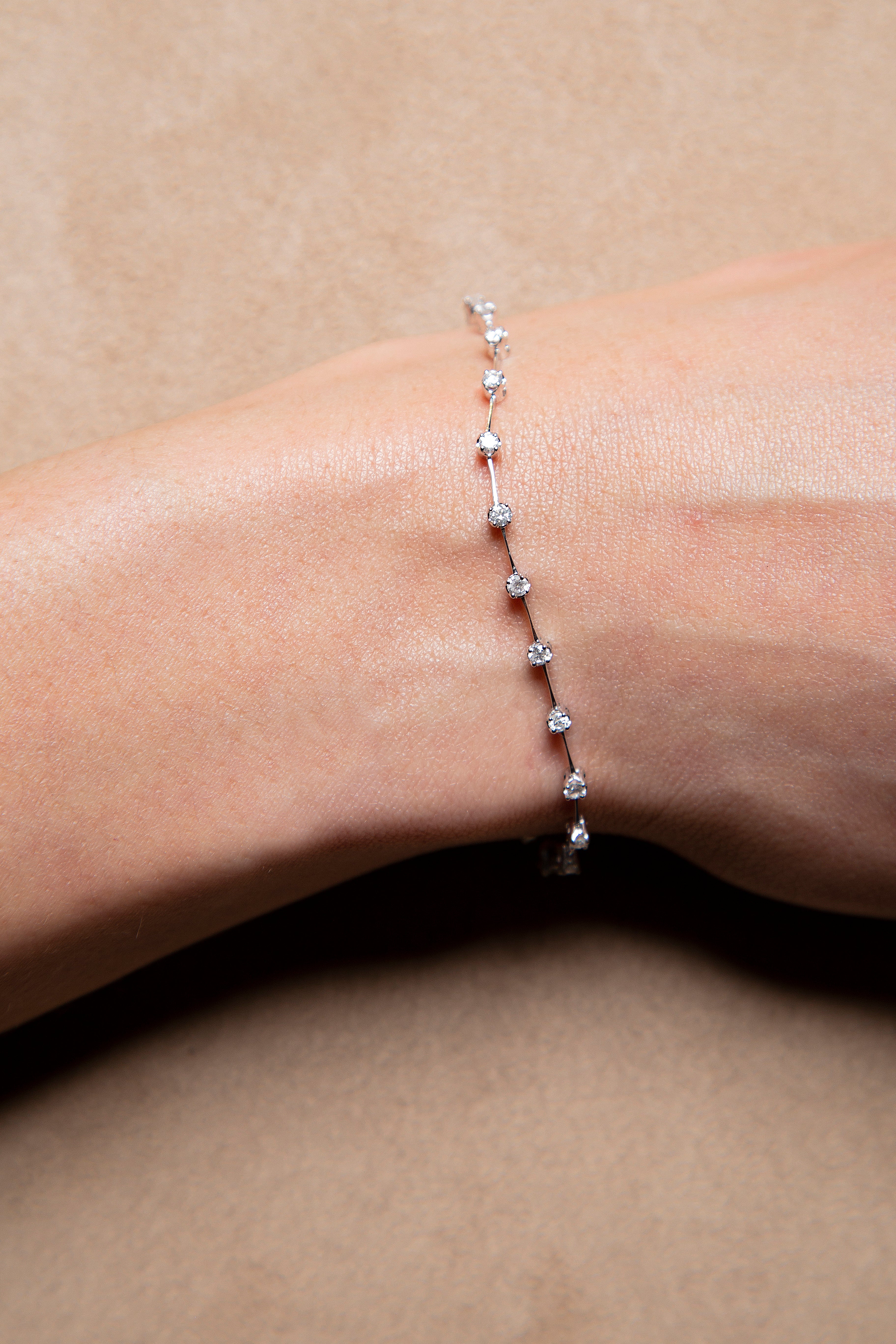 Pulsera Diamante Oro Blanco 14K 1 ct.