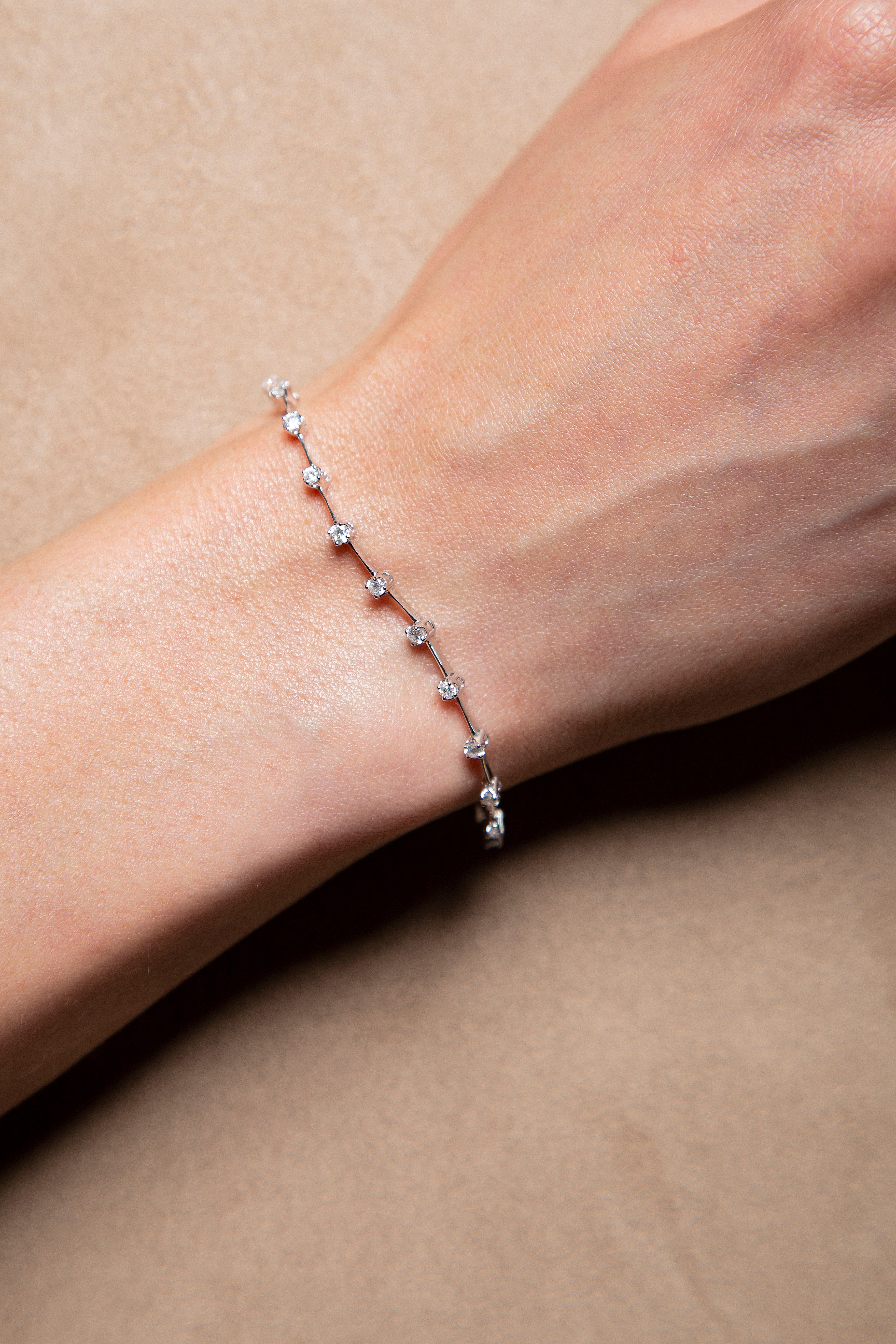 Pulsera Diamante Oro Blanco 14K 1 ct.