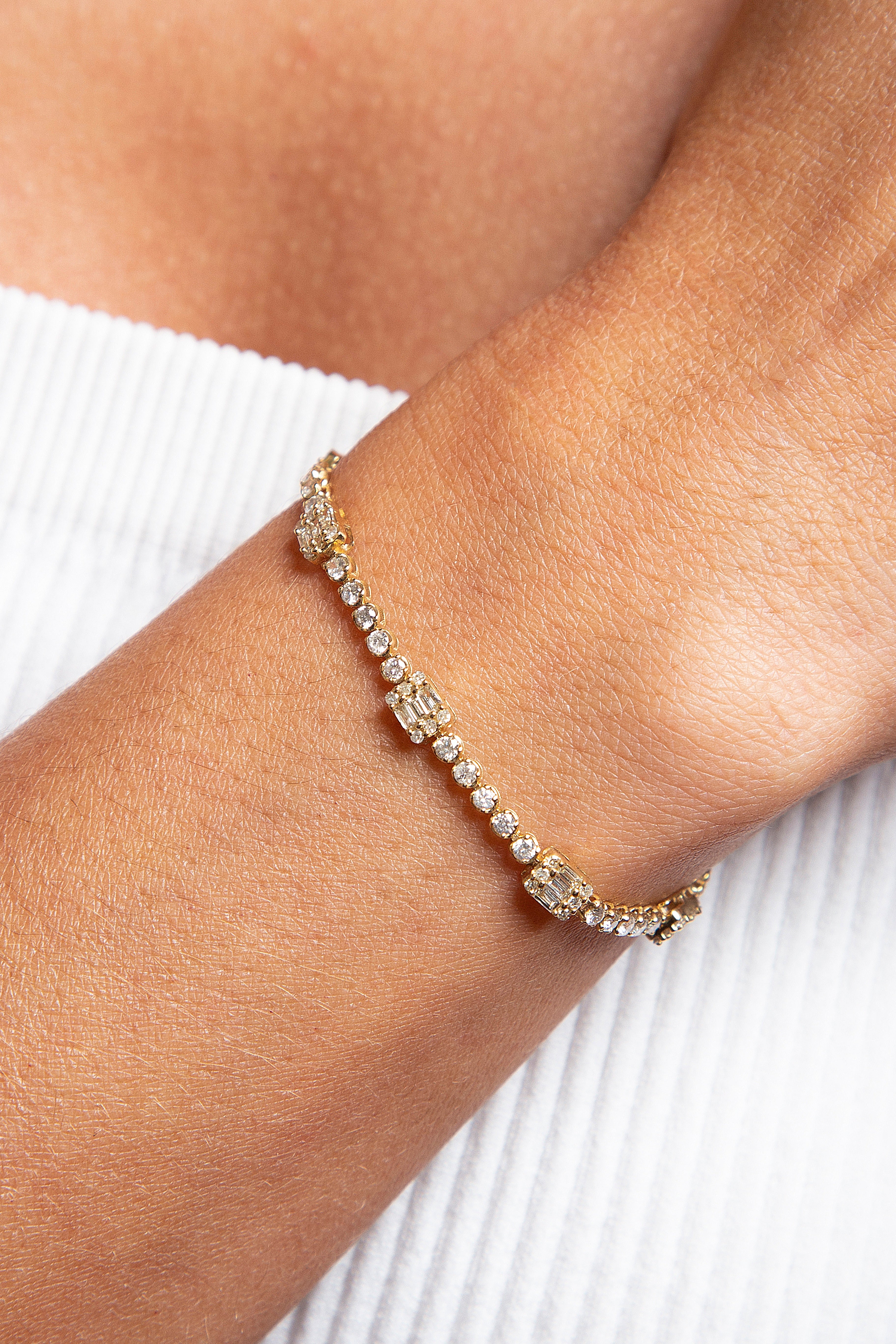 Pulsera Diamante Oro Amarillo 14K 2.2 ct.