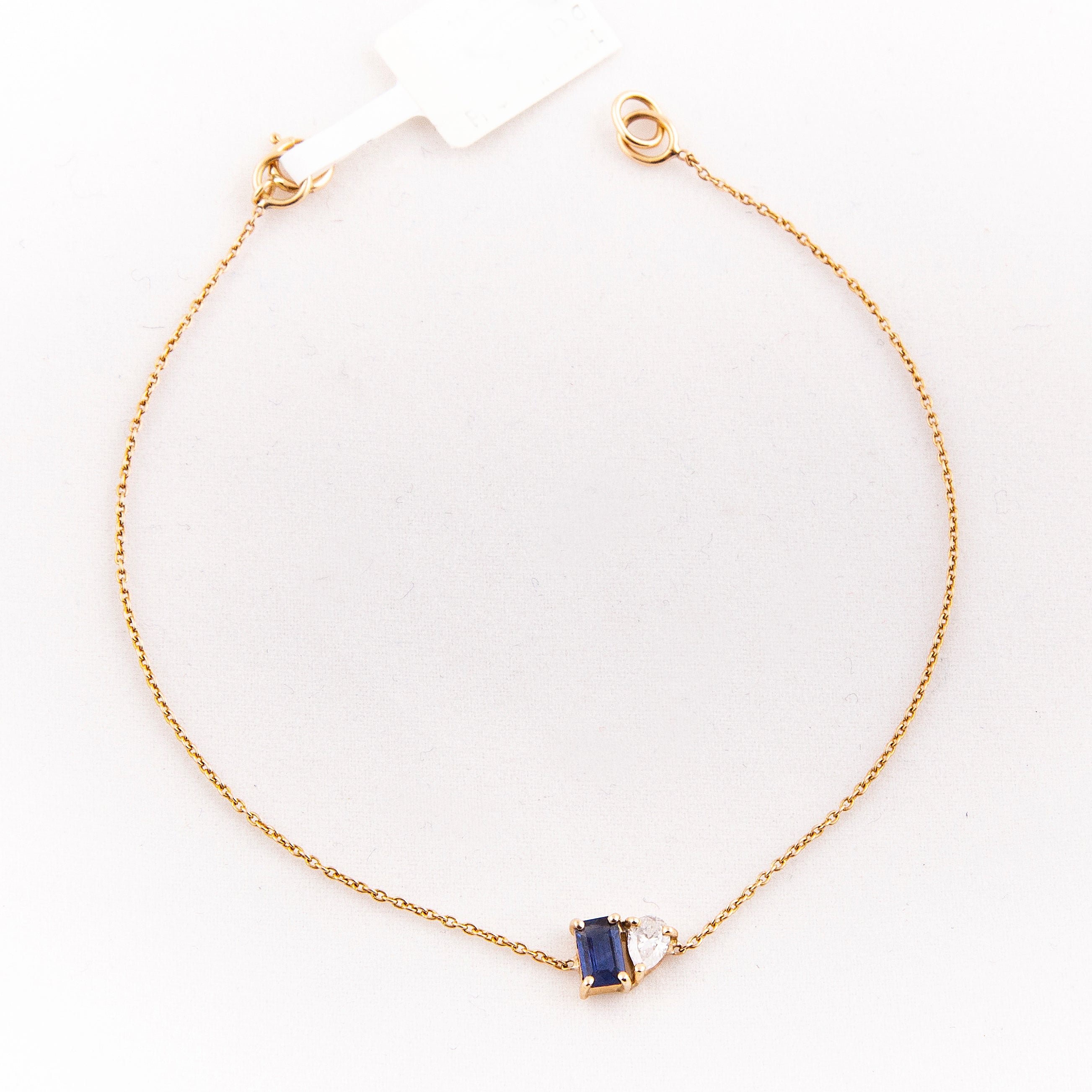 Pulsera Diamante Zafiro Oro Amarillo 14K 0.57 ct.