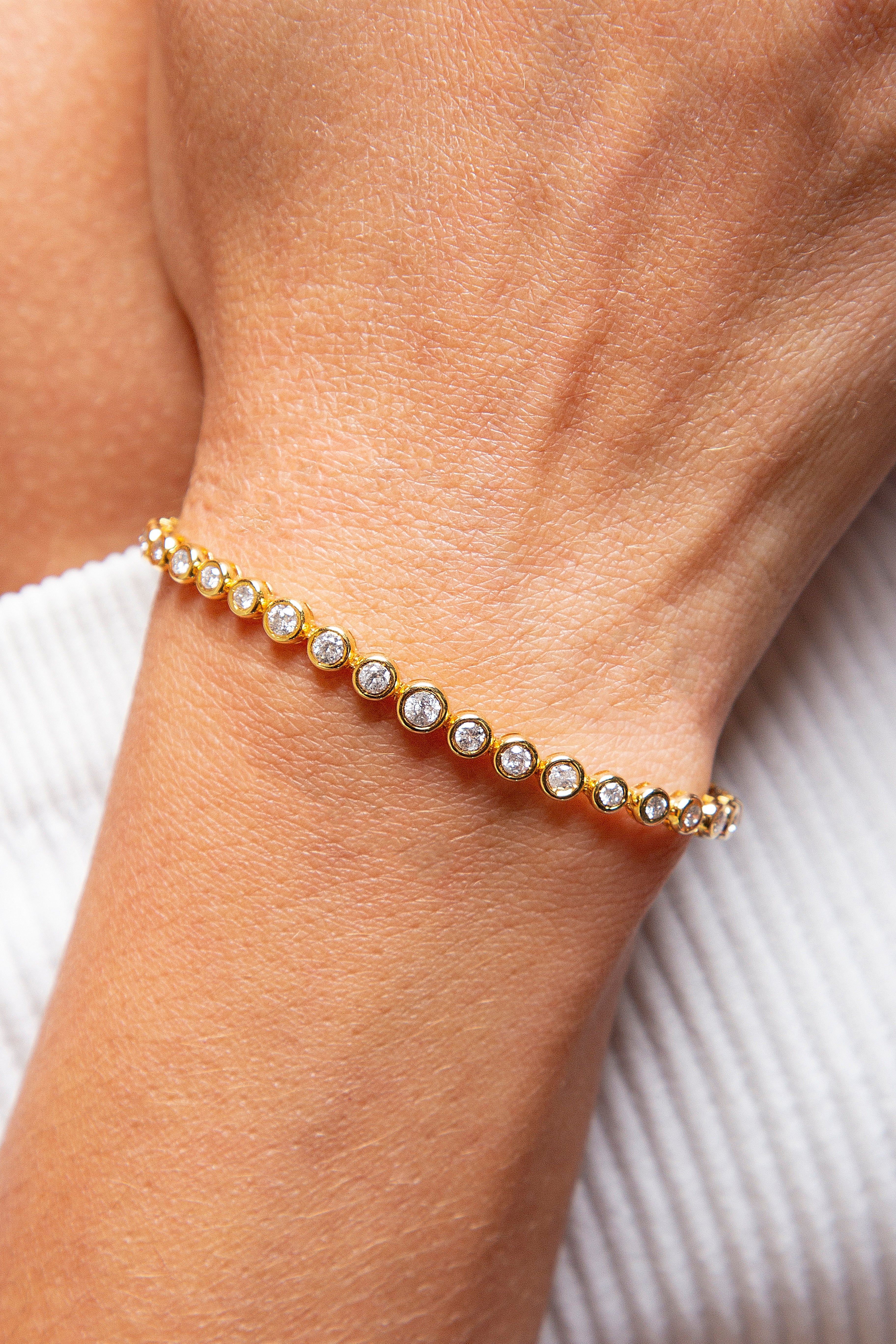 Pulsera Tennis Diamante Oro Amarillo 14K 2 ct.