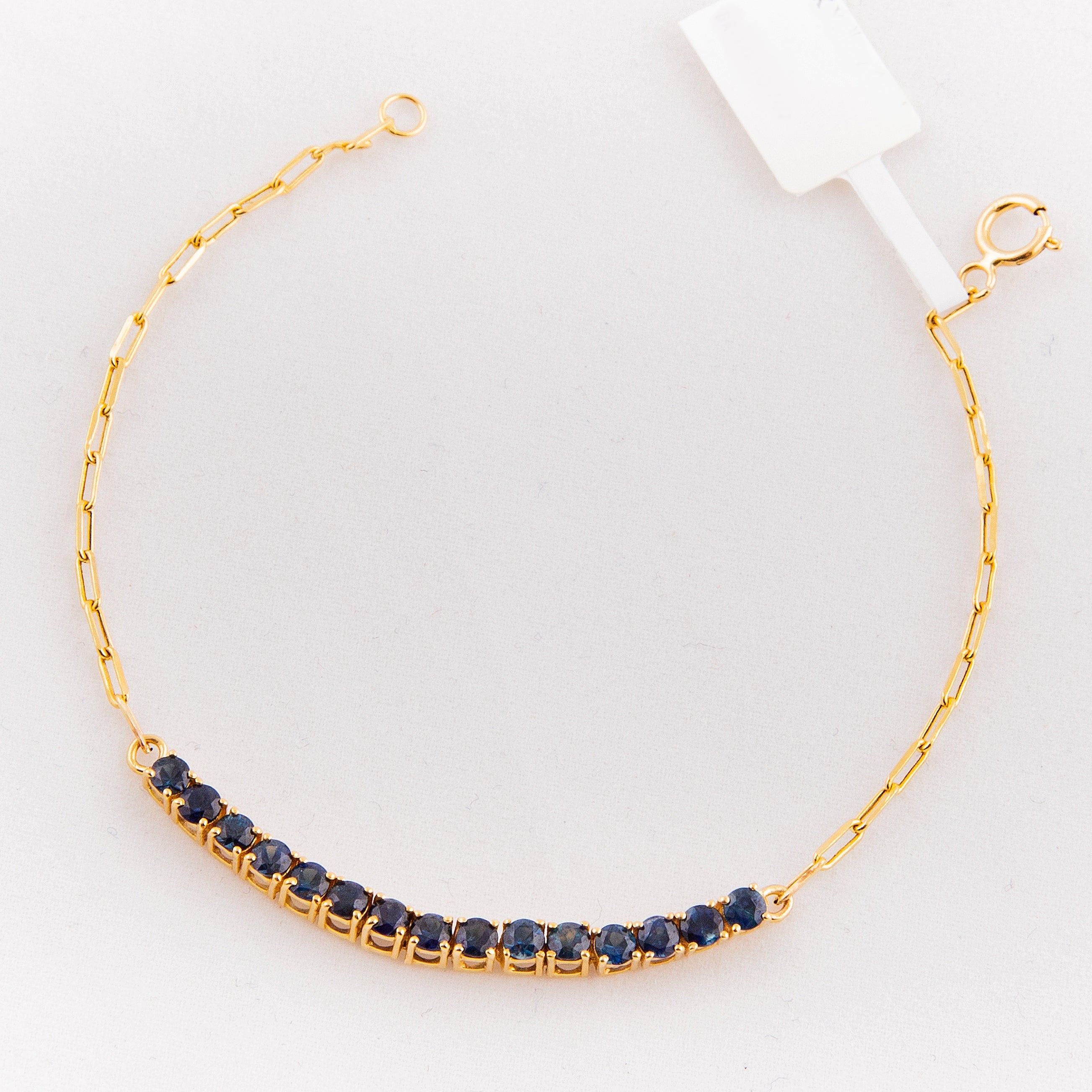 Pulsera Tennis Zafiro Oro Amarillo 14K