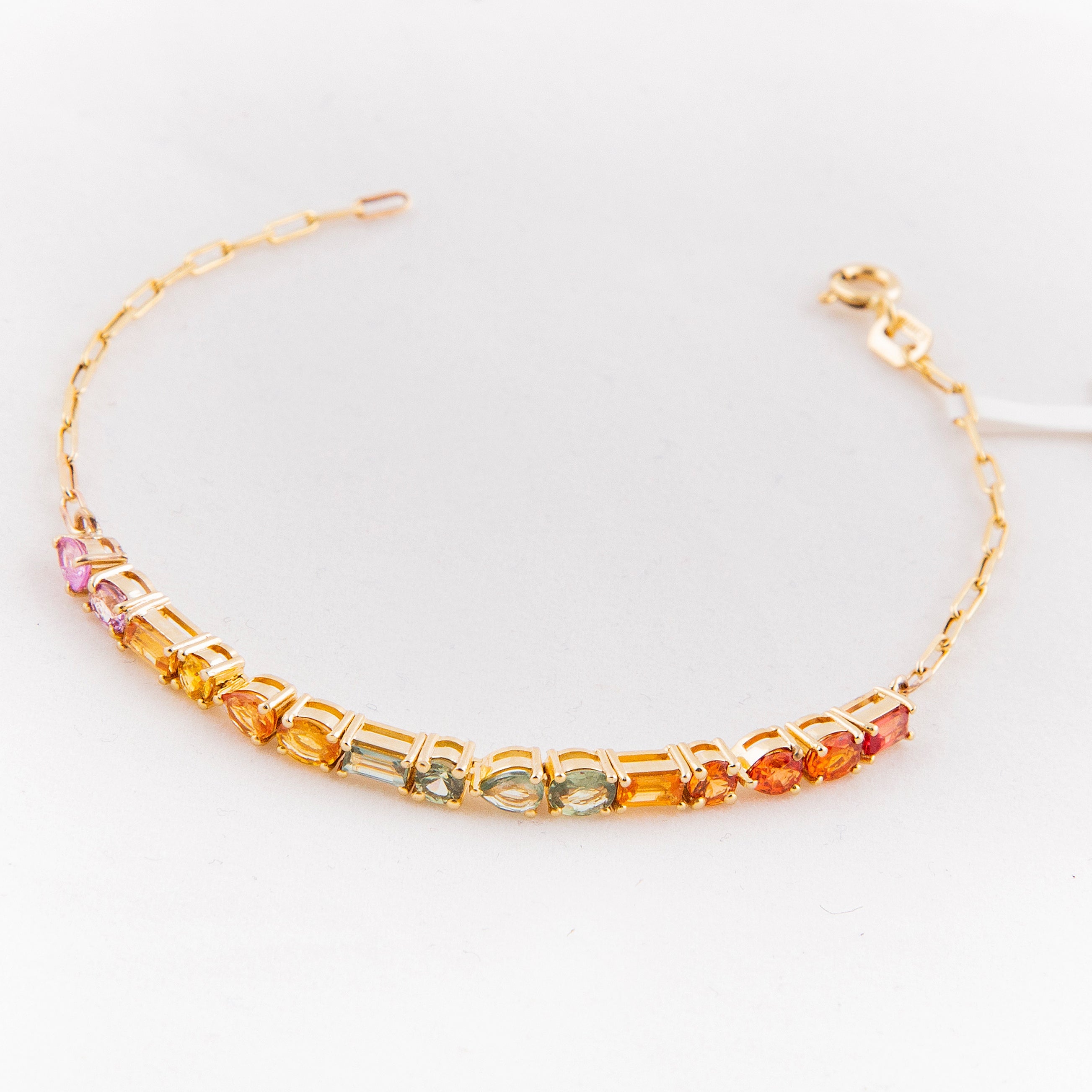 Pulsera Multi Shape Multi Zafiro Oro Amarillo 14K ct.