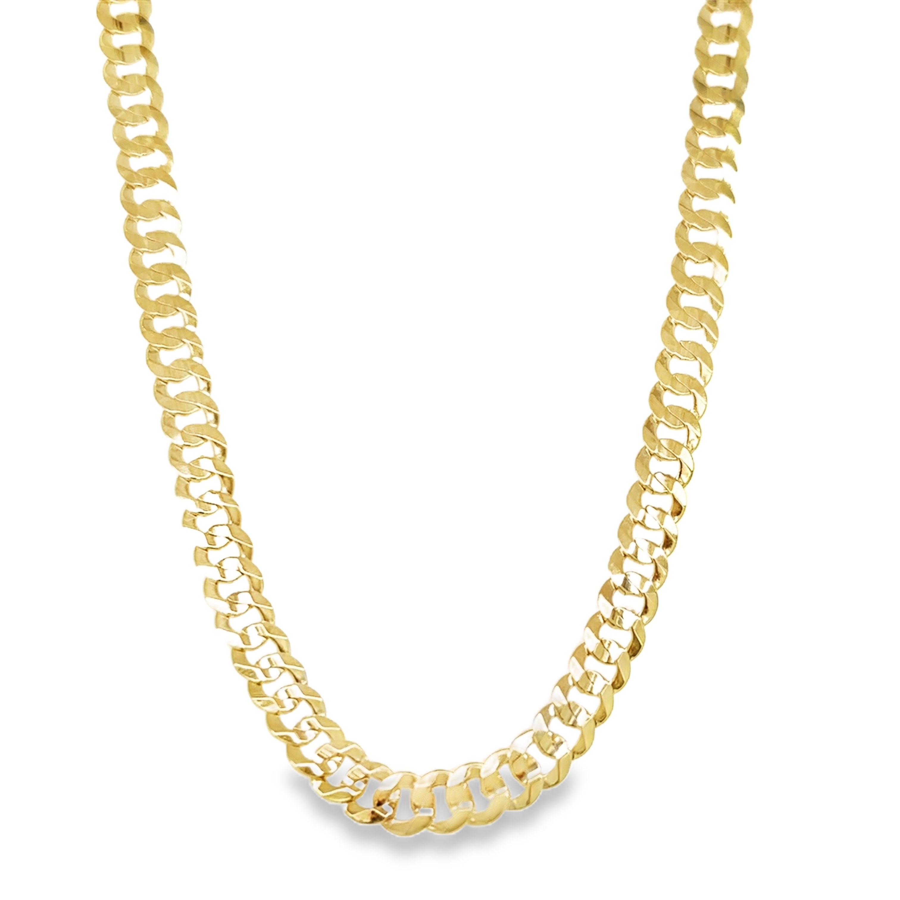 Collar Cubano Plano De Oro Amarillo De 14Kt 12.00 G