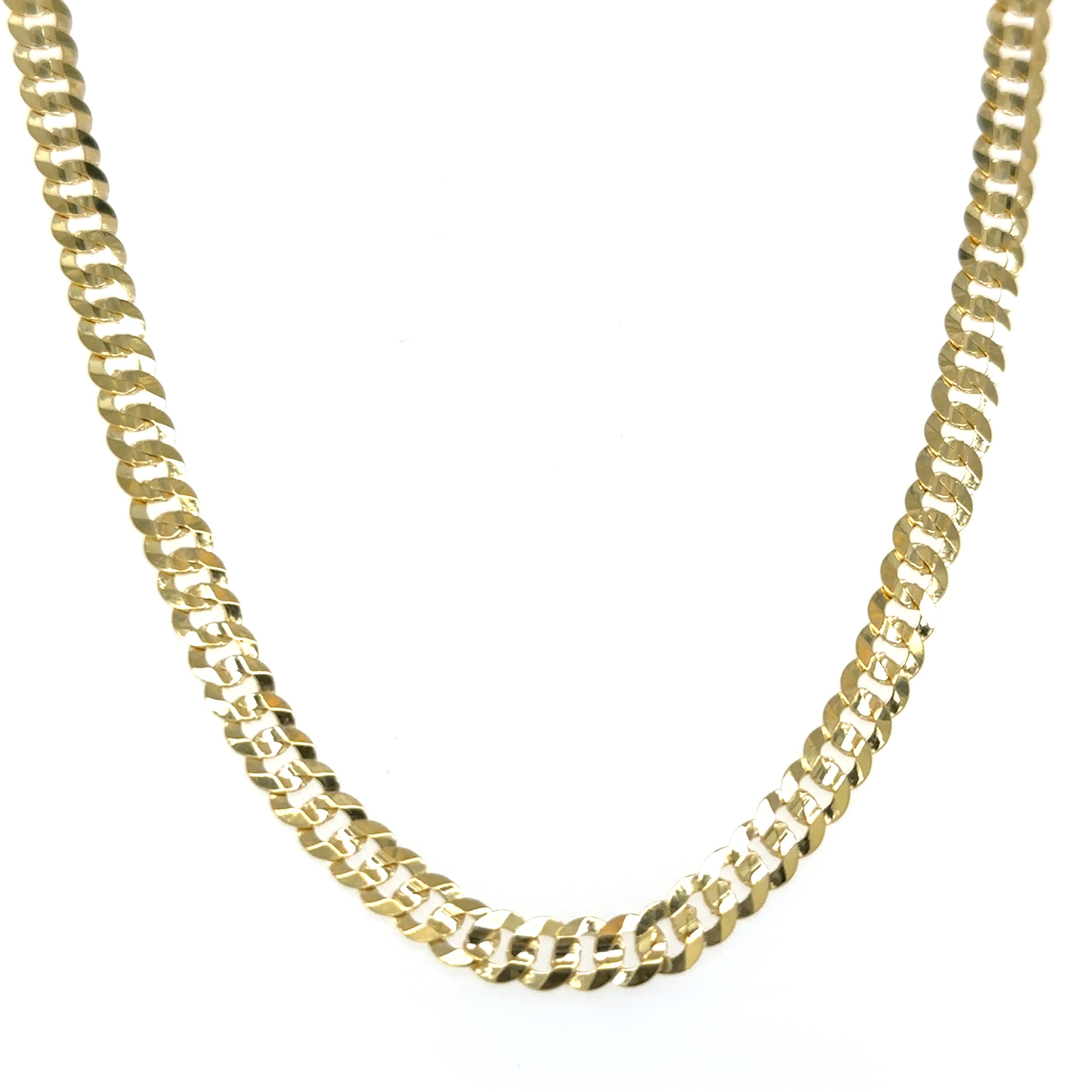 Collar Cubano Plano De Oro Amarillo De 14Kt 12.00 G