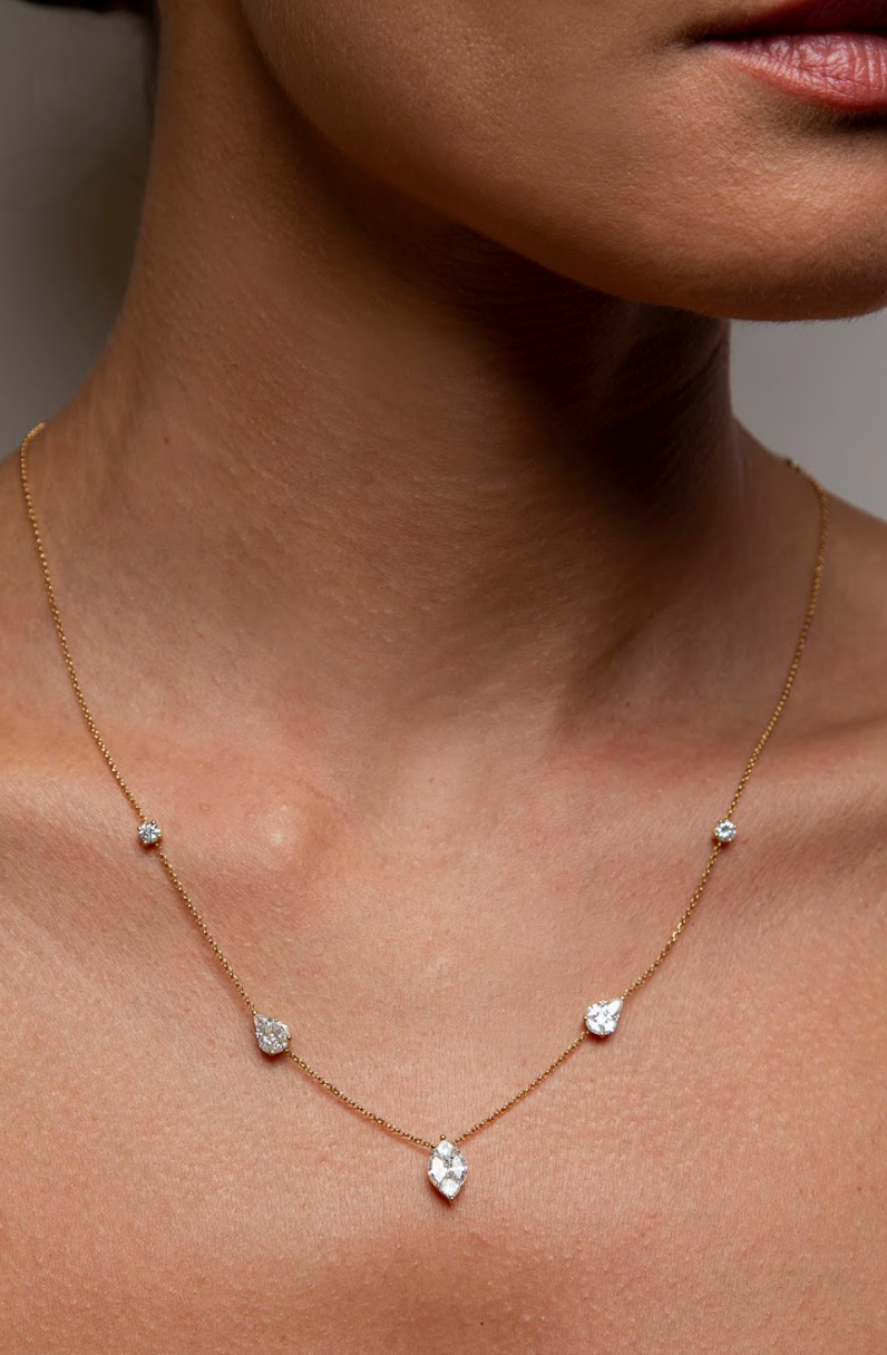Collar Estaciones Diamante Oro Amarillo 18K 1.64 ct.