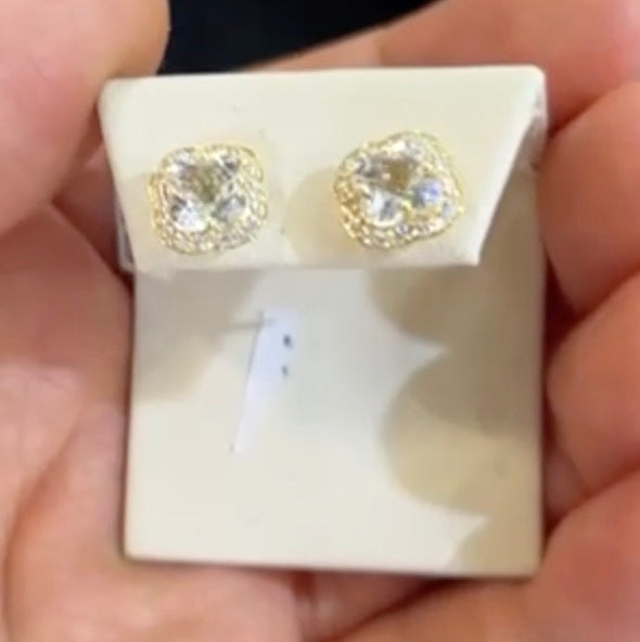 Aretes Oro 14k con topacio Blanco