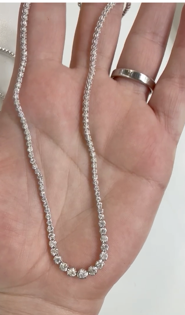 Tennis Necklace 2.7 ct 11.42 gramos de oro