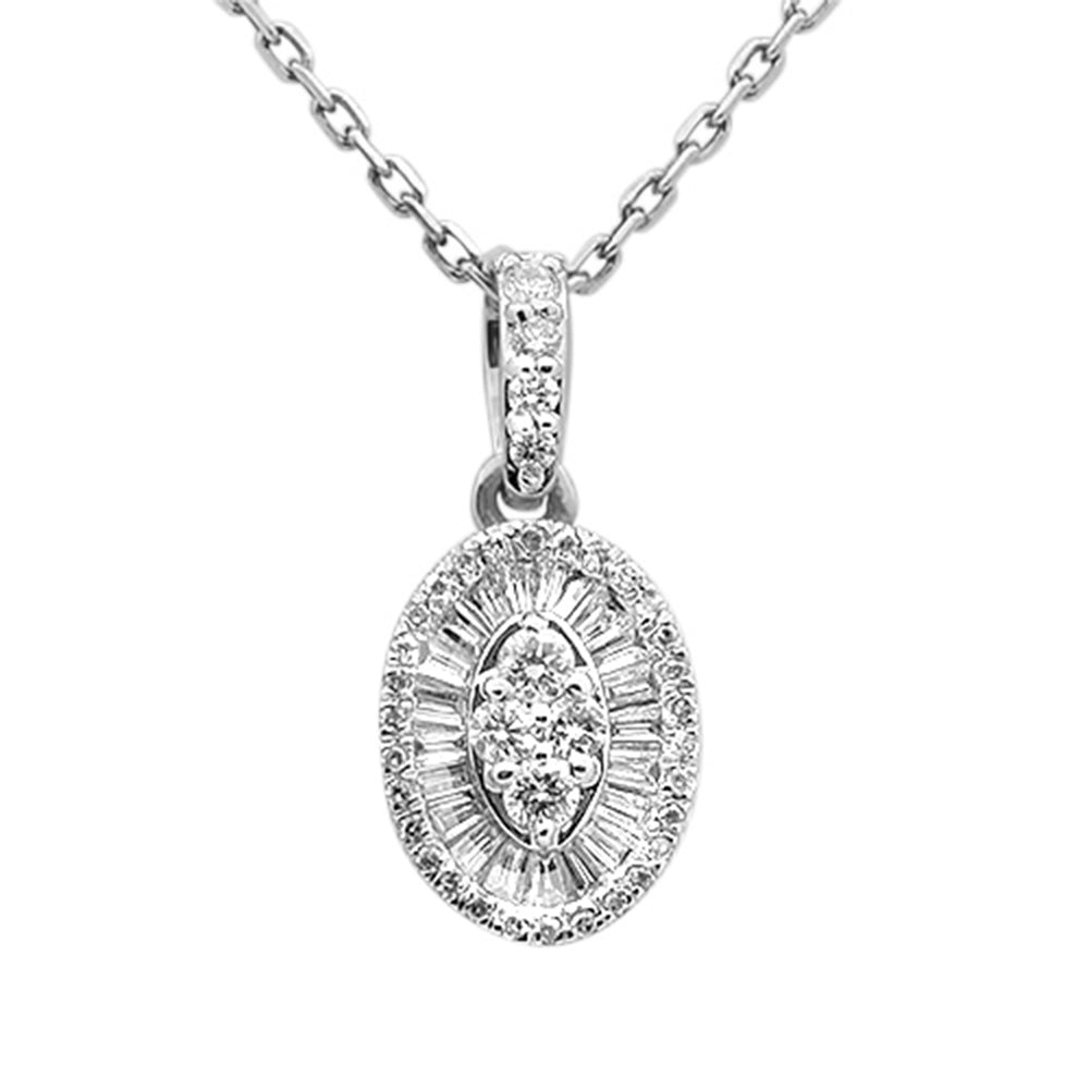 Pendant Medallón De Diamante En Oro Blanco De 14K .25Ct