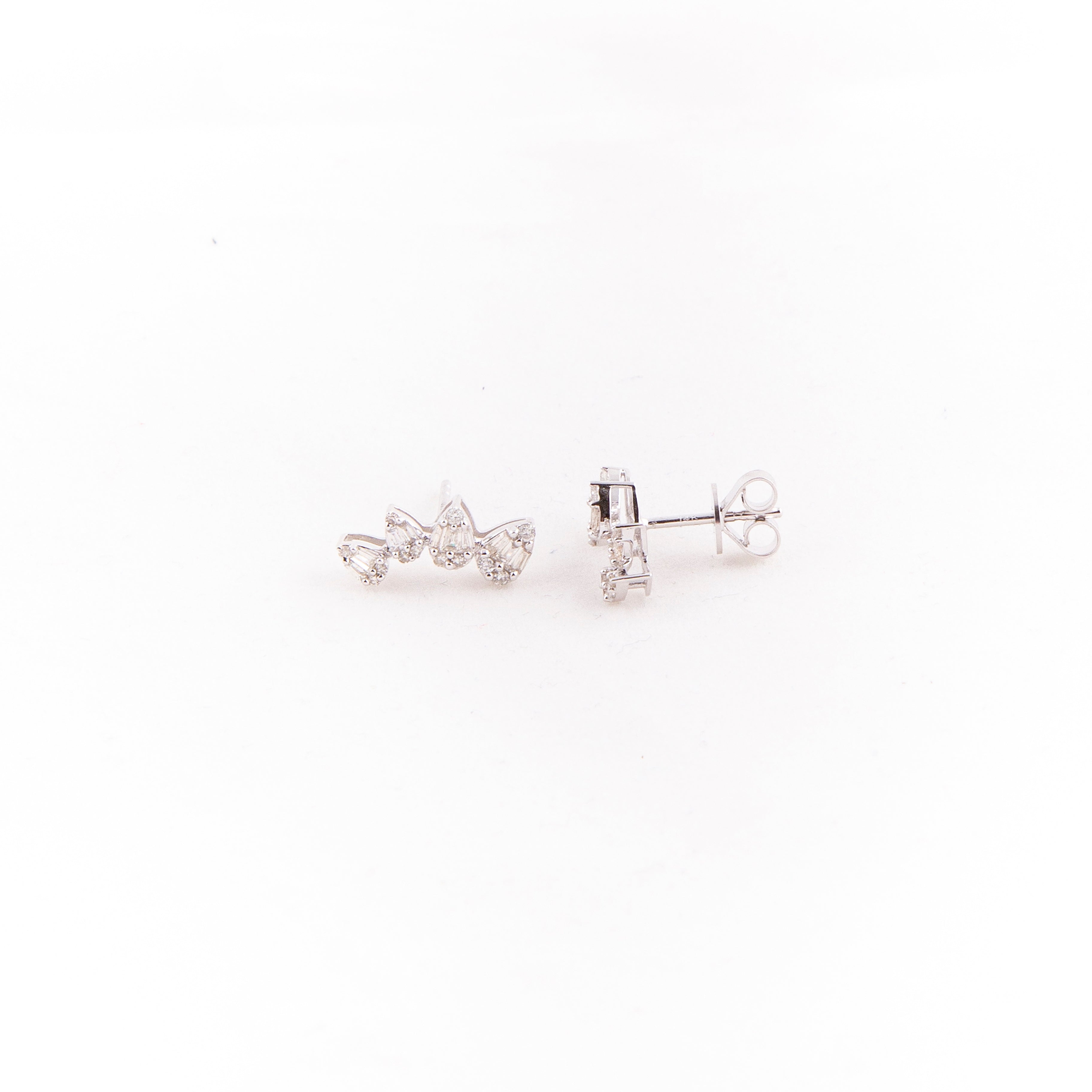 Aretes Climbers Diamante Oro Blanco 14K 0.4 ct.