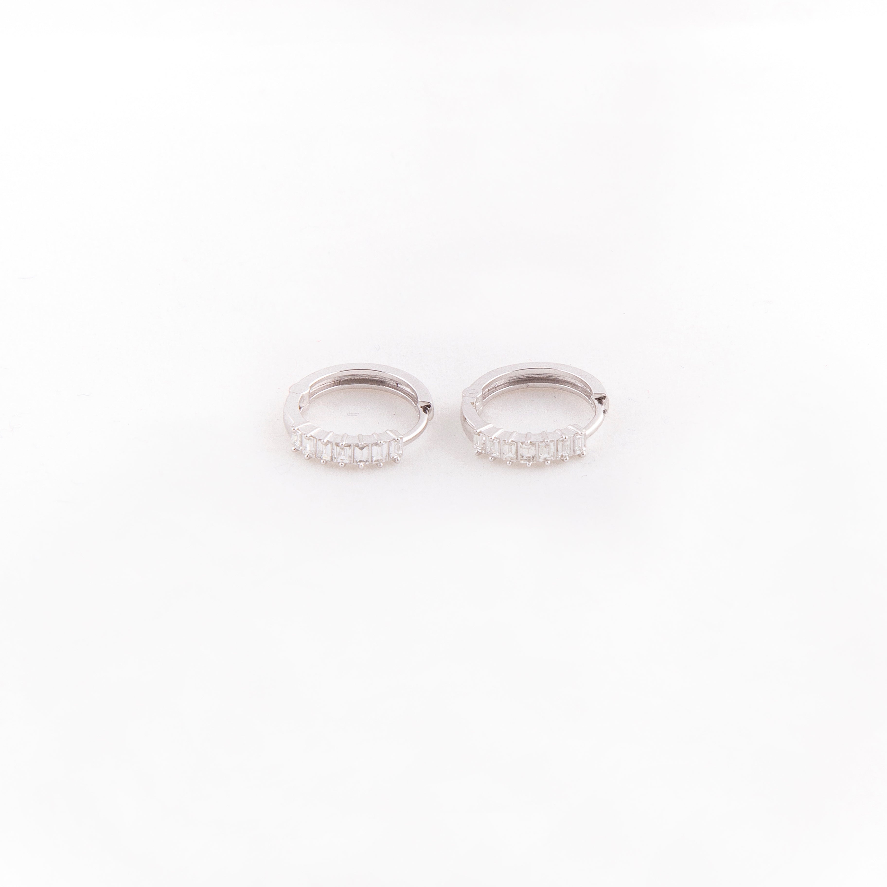 Aretes Hoops / Arracadas Diamante Oro Blanco 14K 0.26 ct.