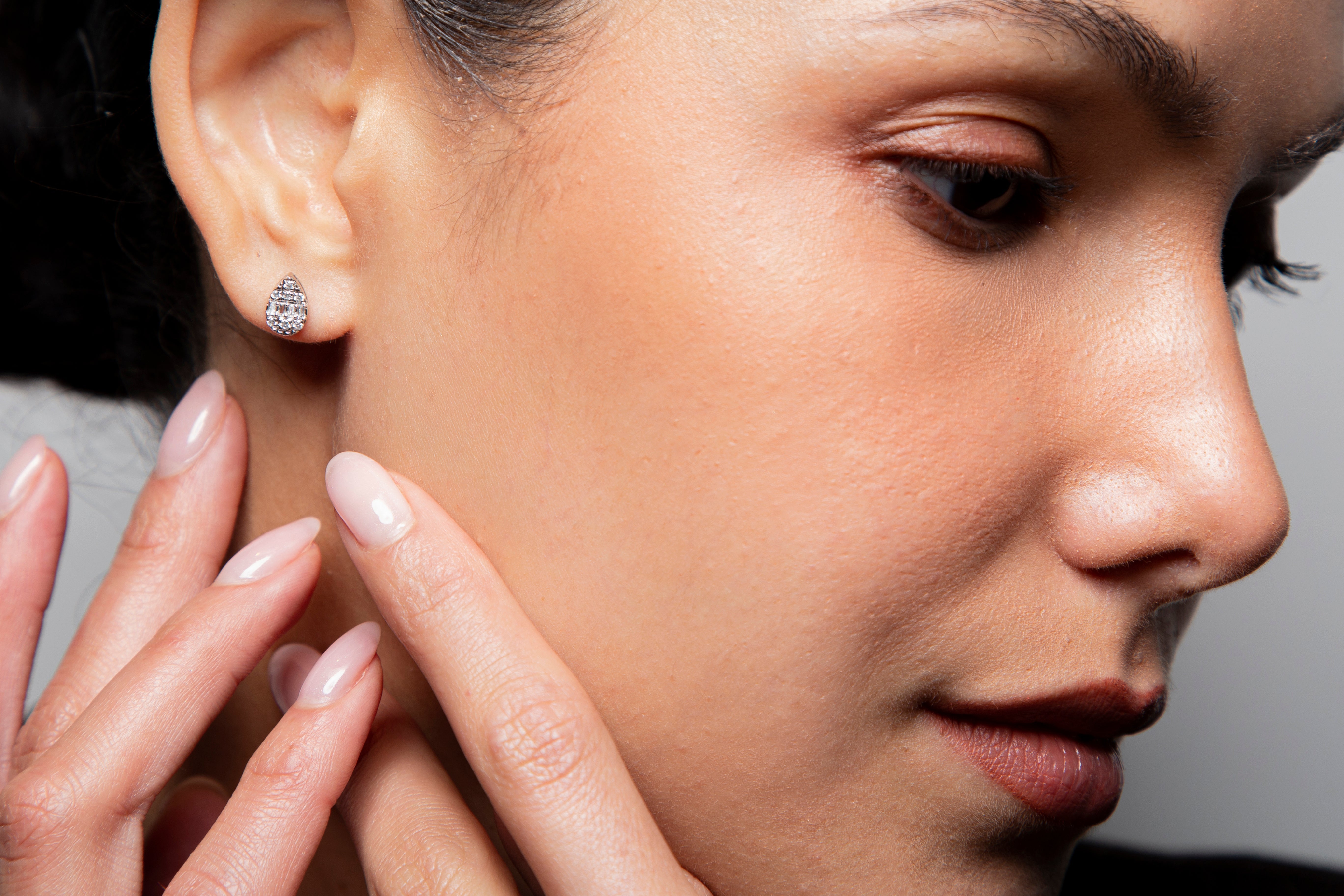 Aretes Studs Diamante Oro Blanco 14K 0.25 ct.